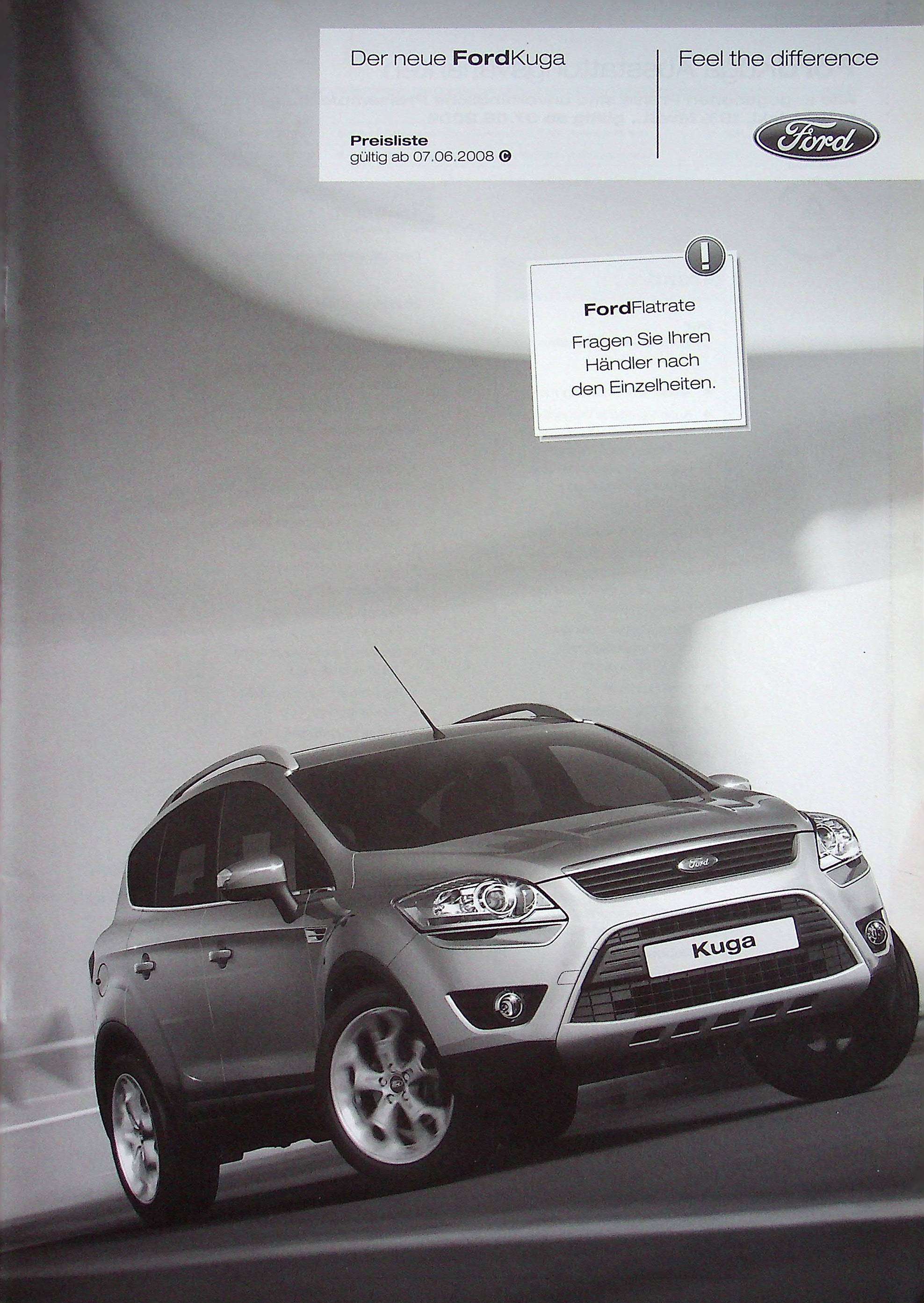 Ford Kuga - Preisliste & Extras - Prospekt 06/2008