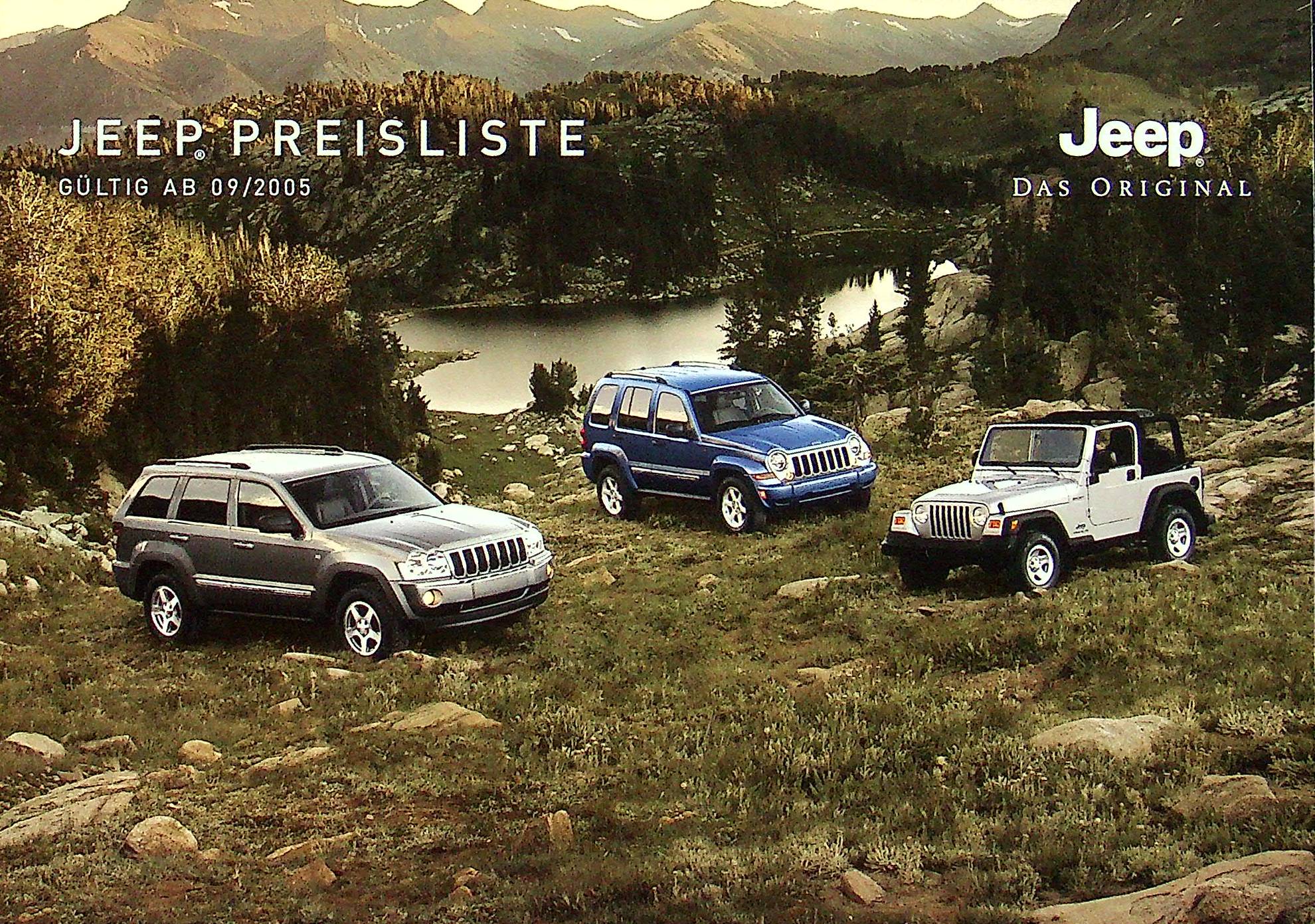 Jeep Wrangler + Cherokee - Preisliste - Prospekt 09/2005