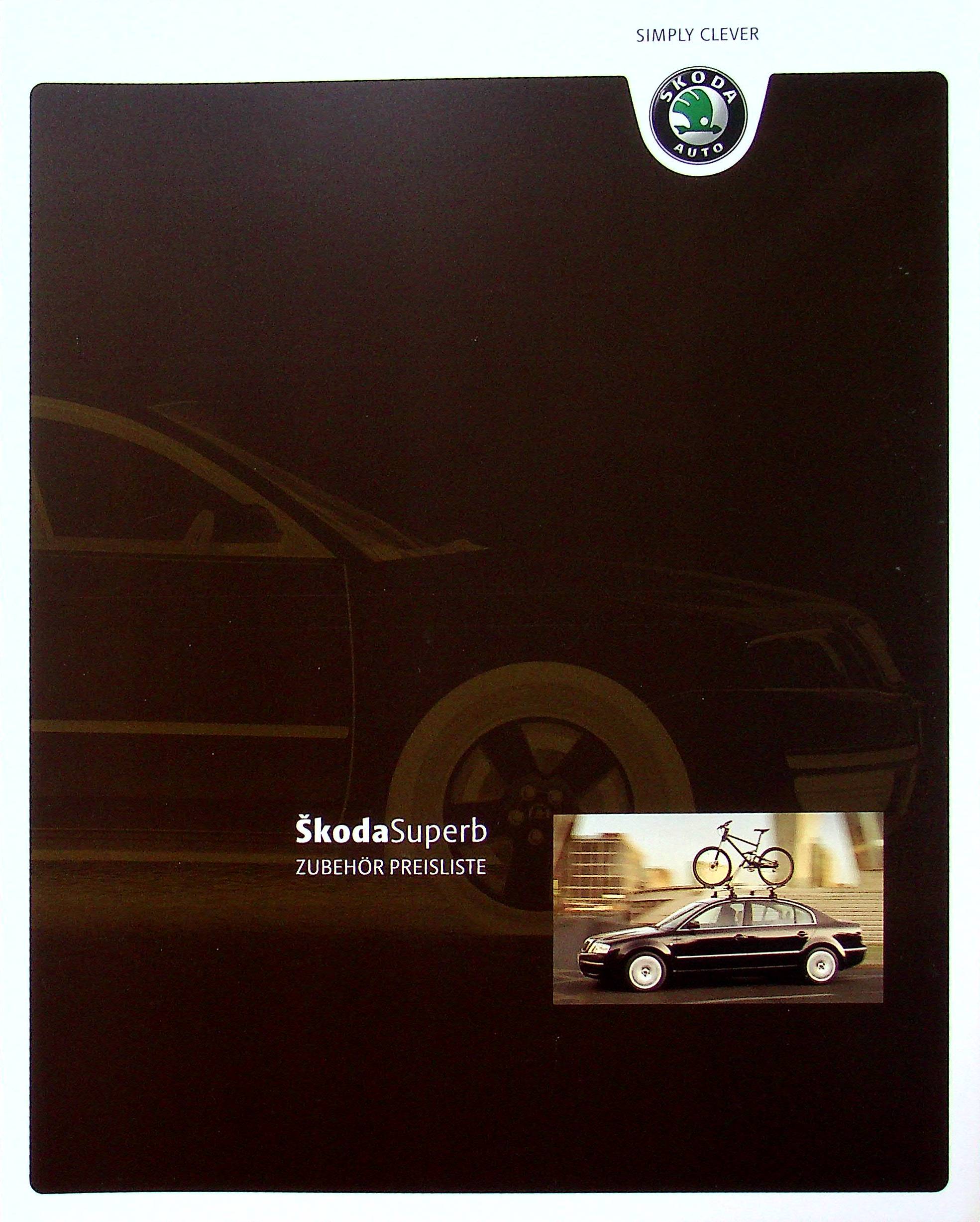 Skoda Superb - Zubehör Preisliste - Prospekt 03/2004