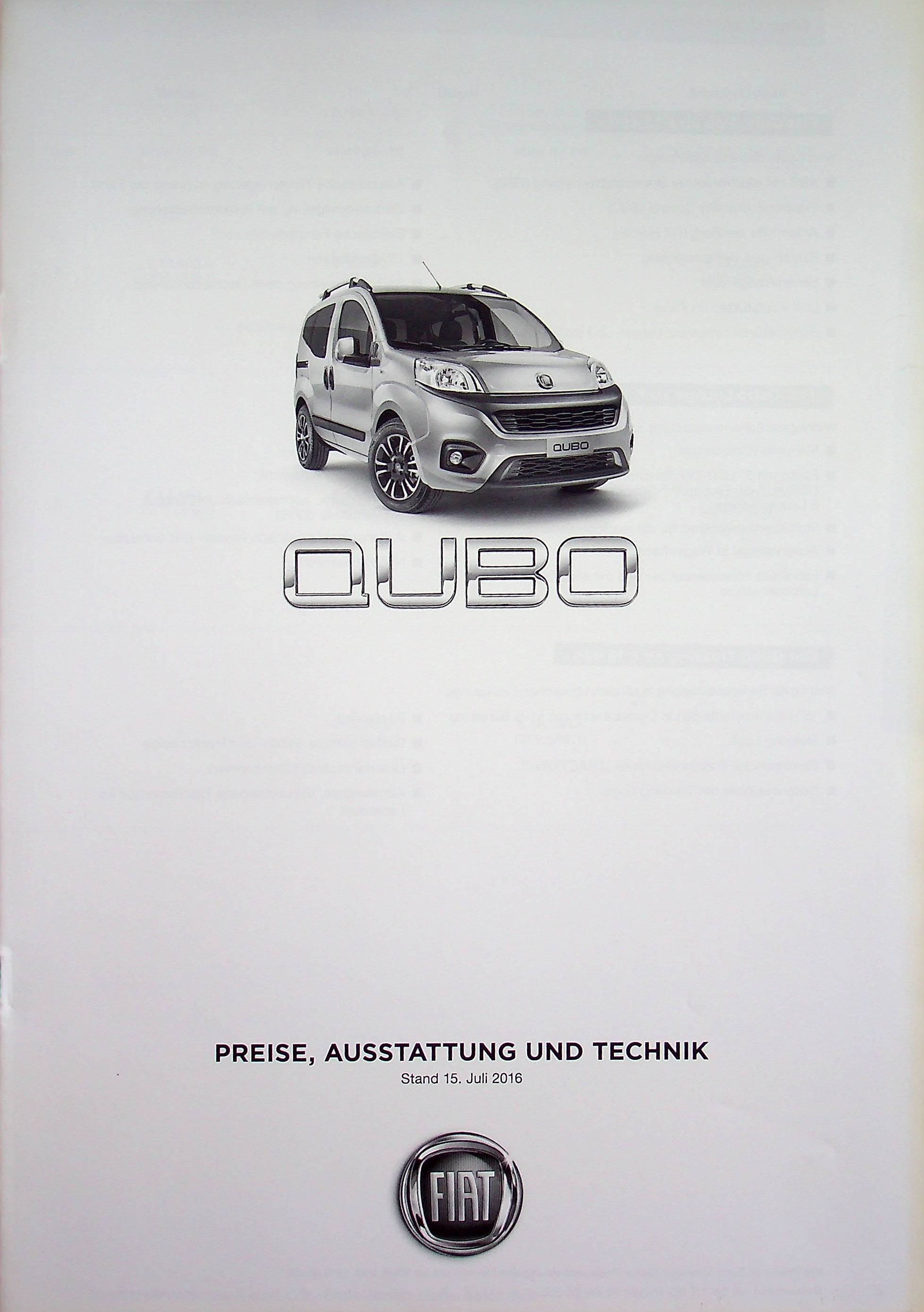 Fiat Doblo - Preisliste & Extras - Prospekt 07/2016