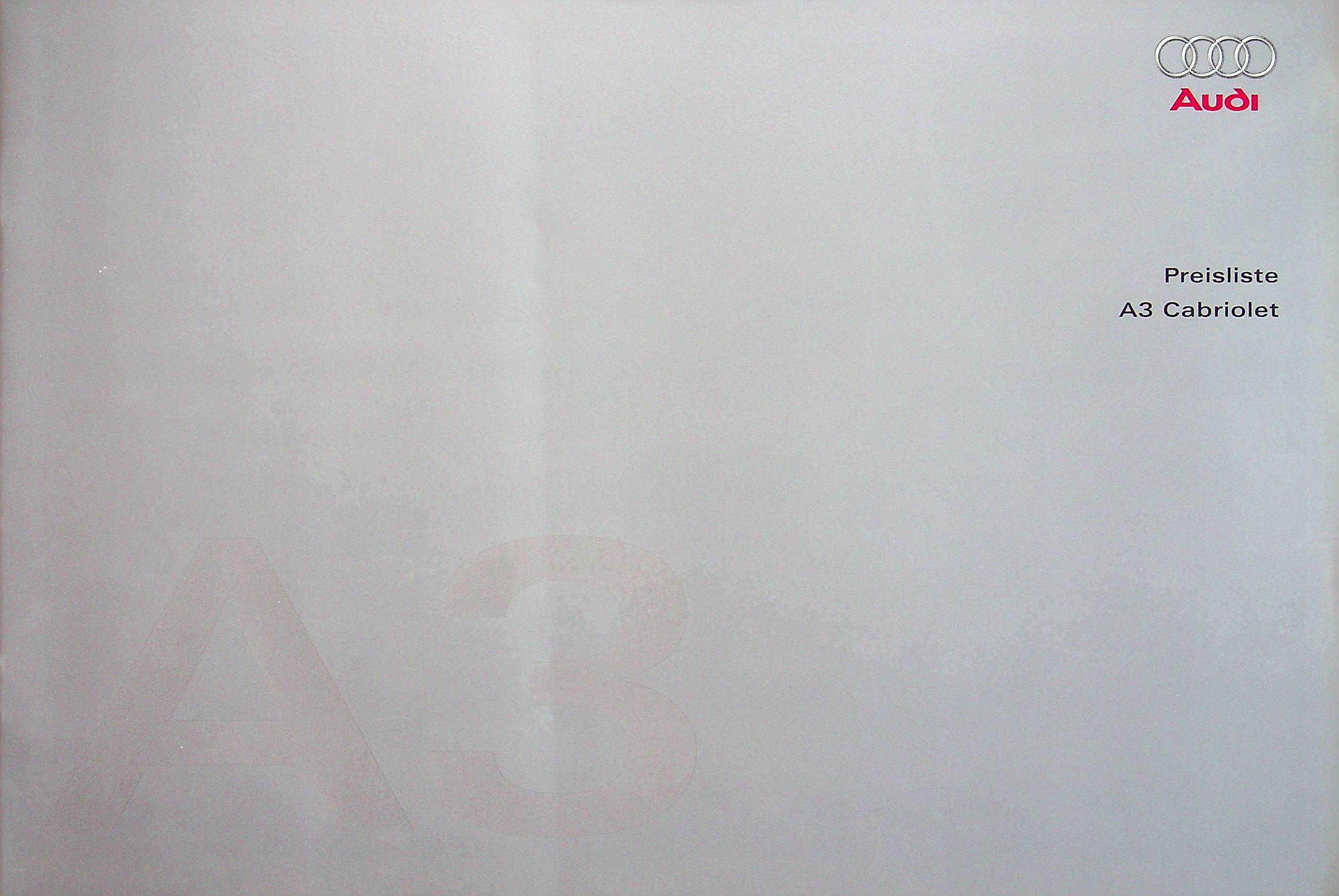 Audi A3 Cabrio - Preisliste & Extras - Prospekt 08/2008
