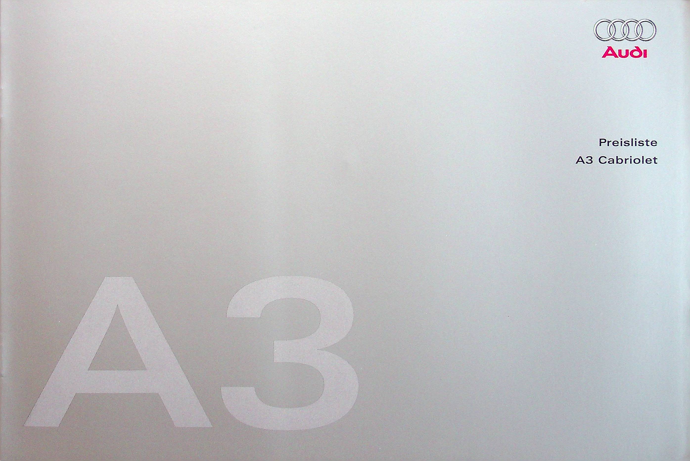 Audi A3 Cabrio - Preisliste & Extras - Prospekt 01/2008