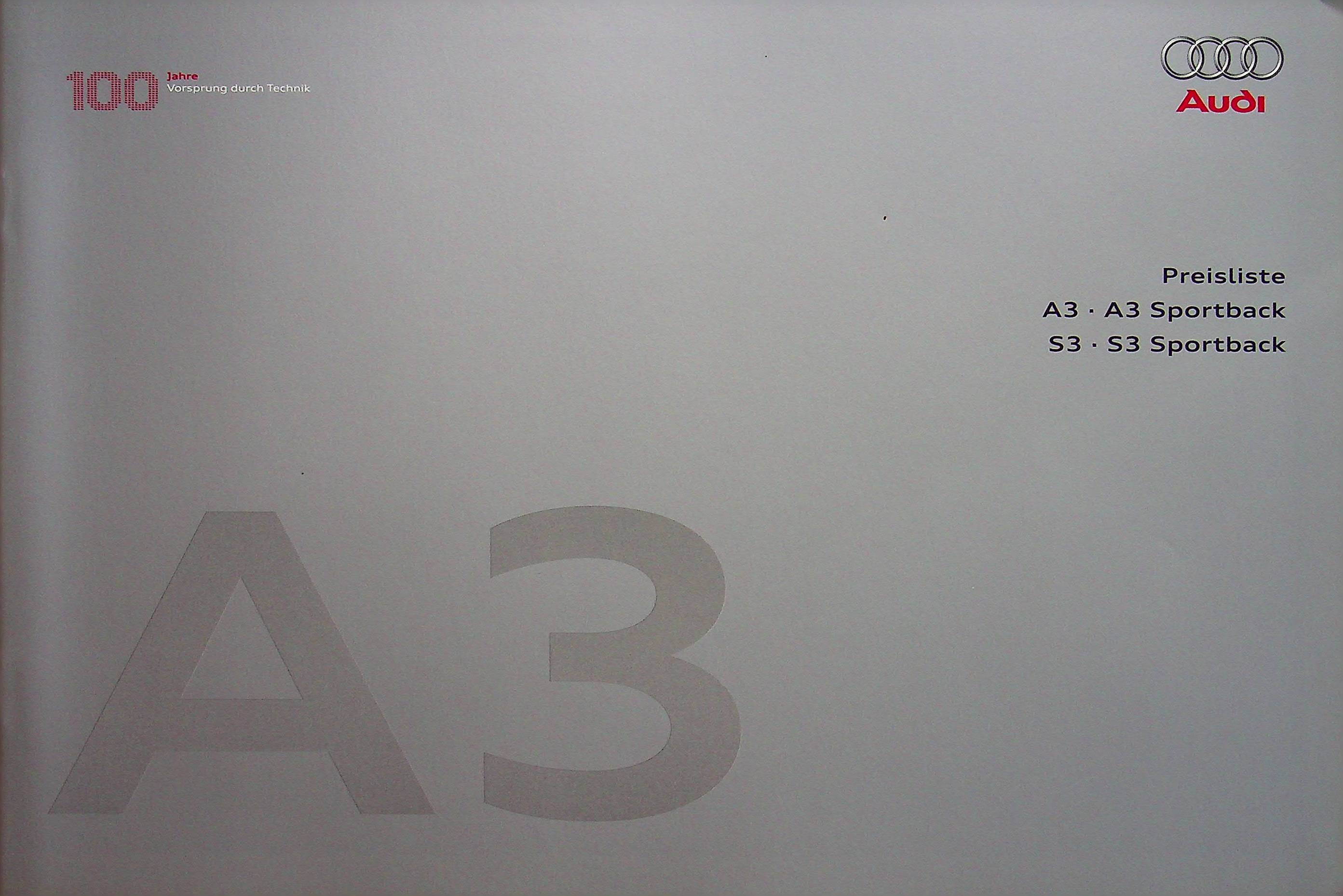 Audi A3 S3 Sportback - Preise & Extras - Prospekt 03/2009