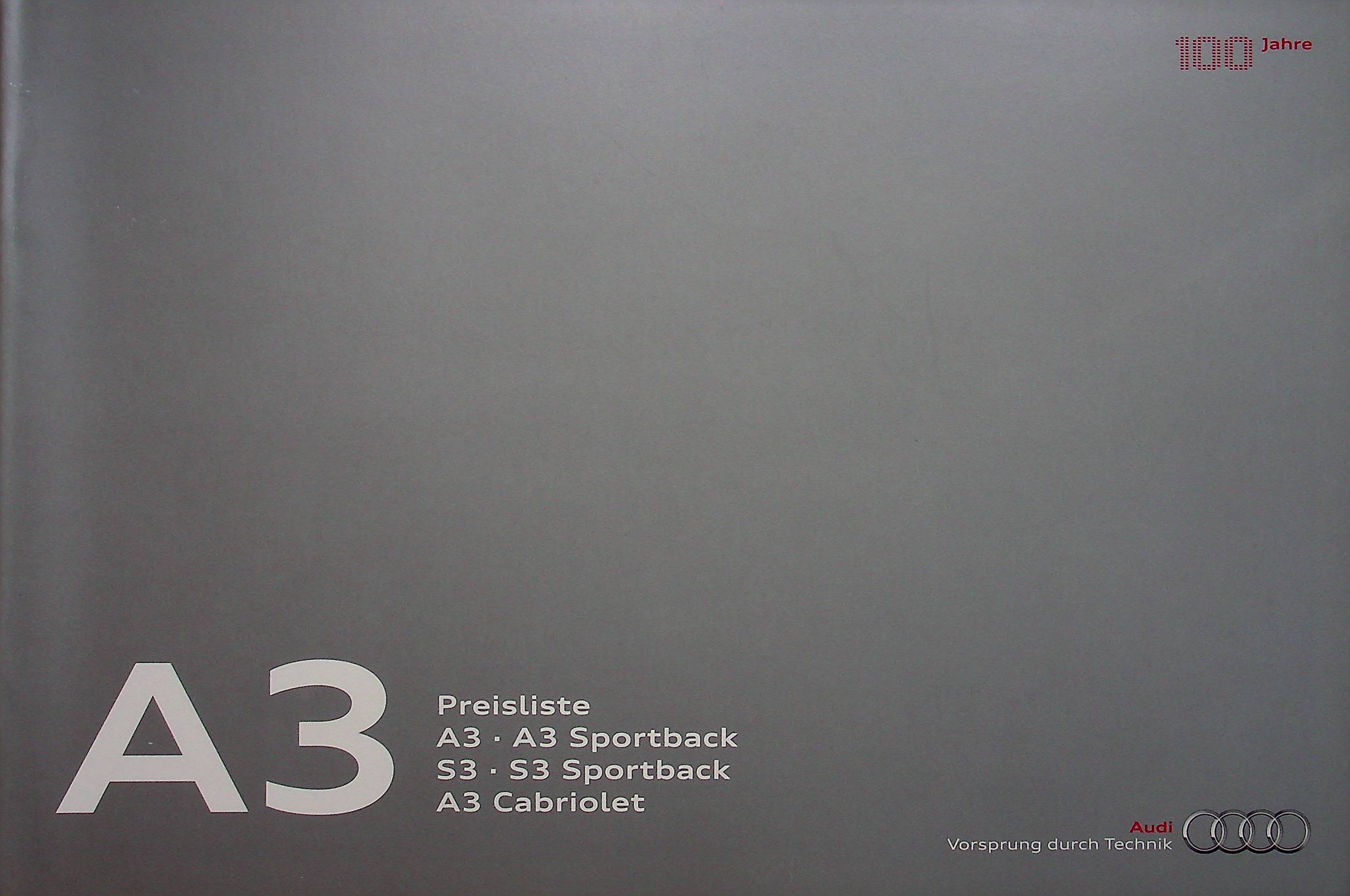 Audi A3 S3 Sportback Cabrio - Preise & Extras - Prospekt 08/2009