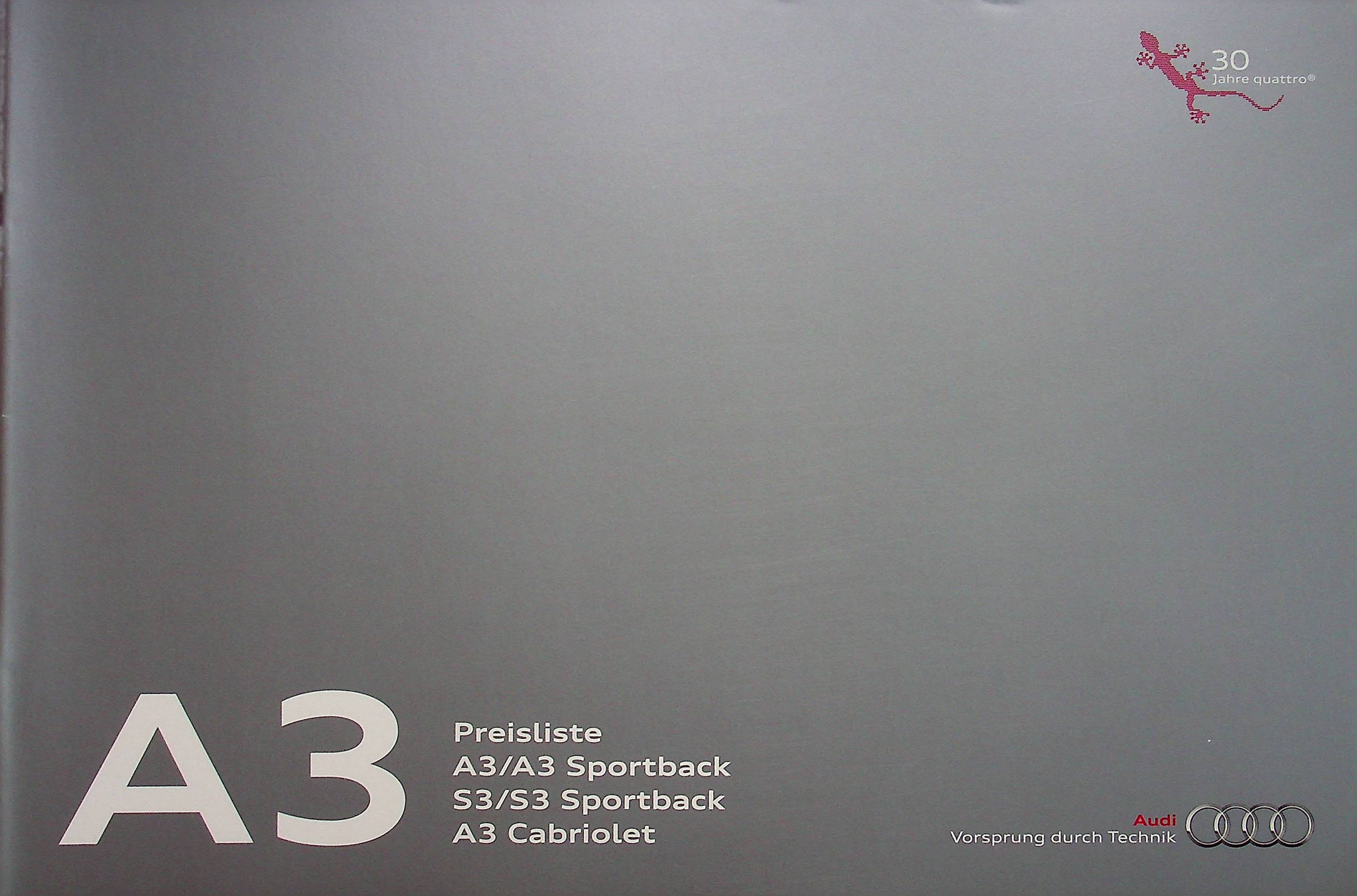 Audi A3 S3 Sportback Cabrio - Preise & Extras - Prospekt 04/2010