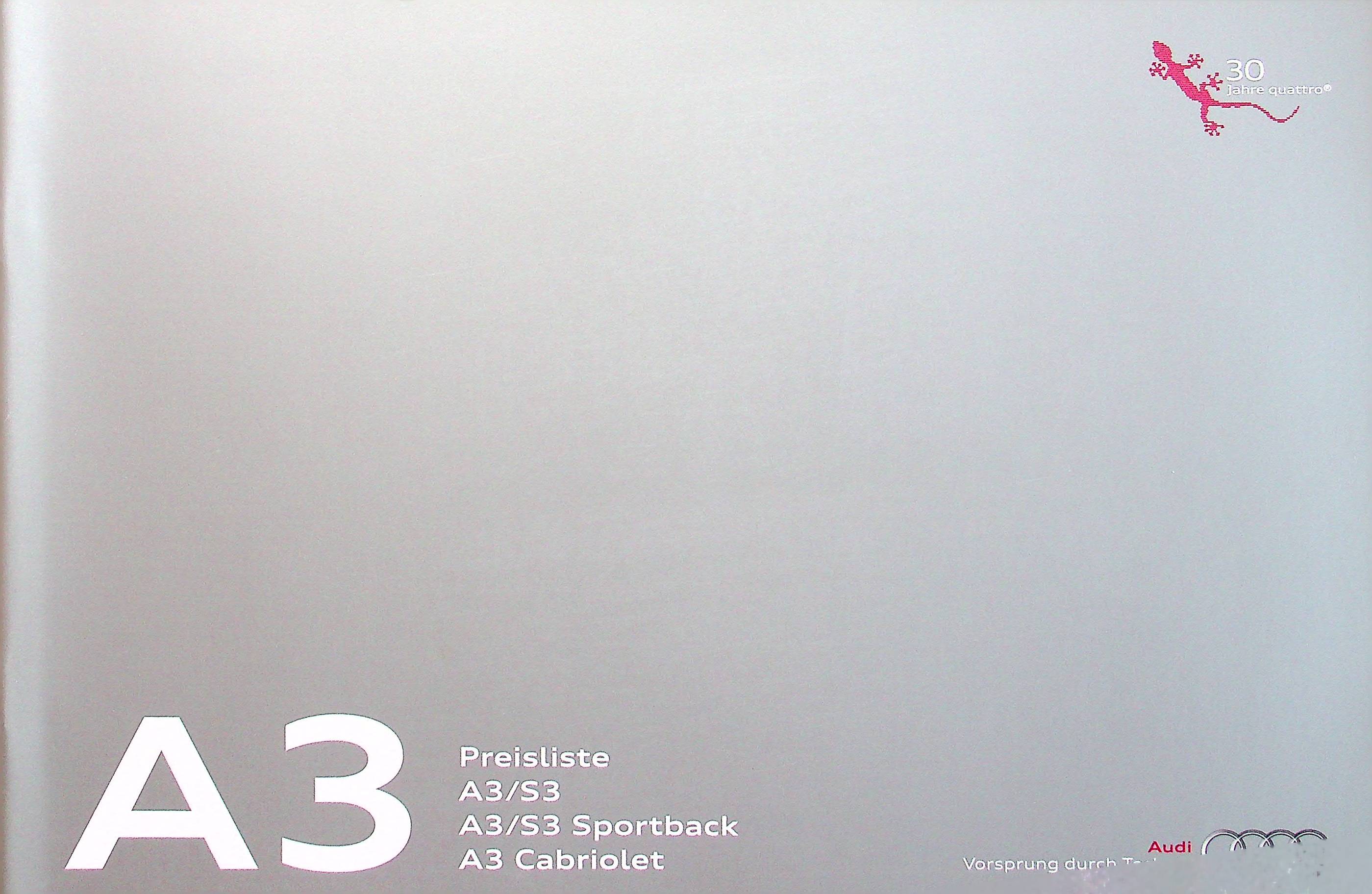 Audi A3 S3 Sportback Cabrio - Preise & Extras - Prospekt 10/2010