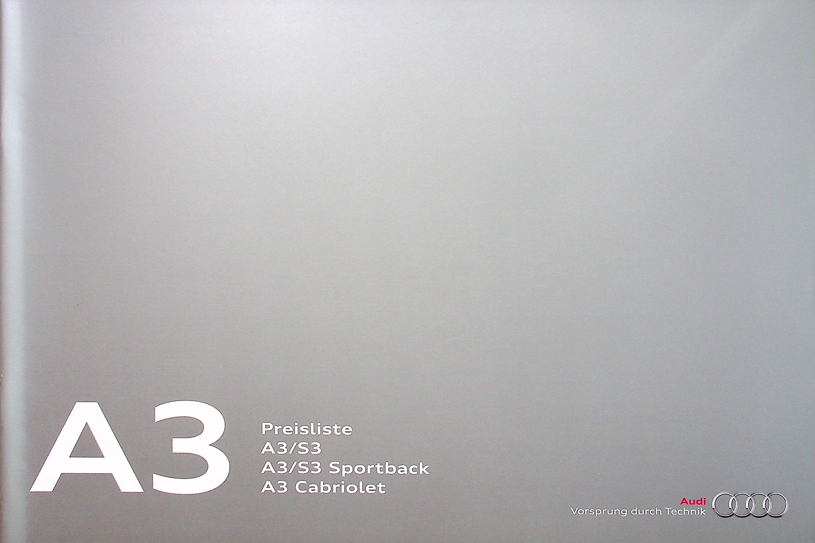 Audi A3 S3 Sportback Cabrio - Preise & Extras - Prospekt 04/2011