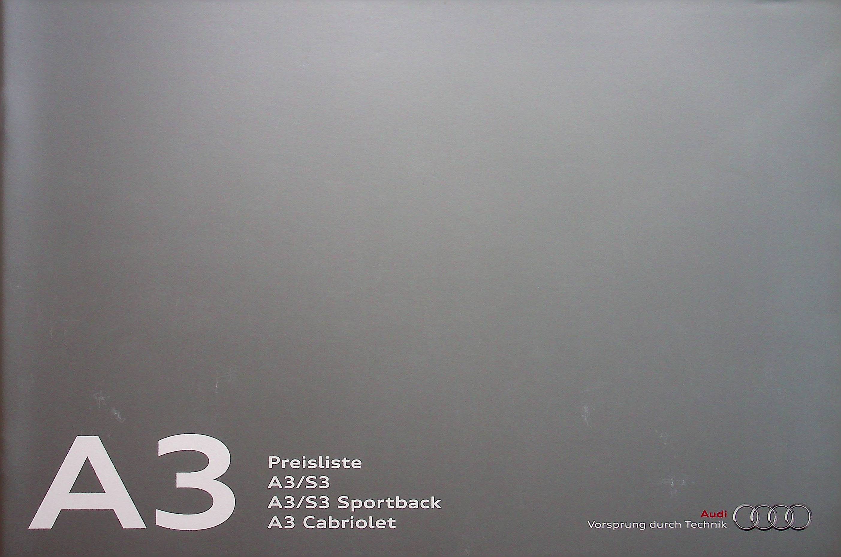 Audi A3 S3 Sportback Cabrio - Preise & Extras - Prospekt 10/2011