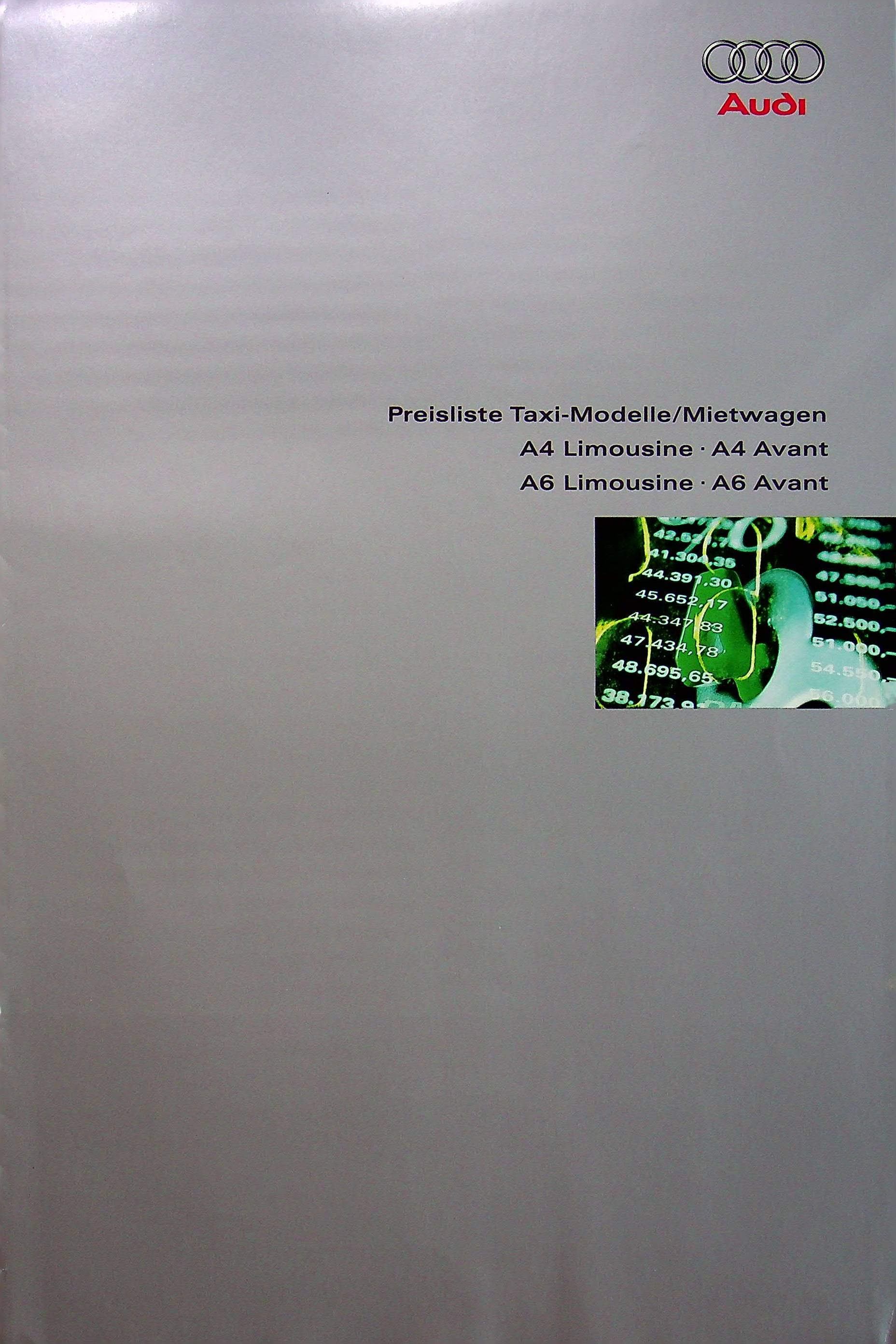Audi A4 A6 + Avant - Taxi - Preisliste - Prospekt 03/2004