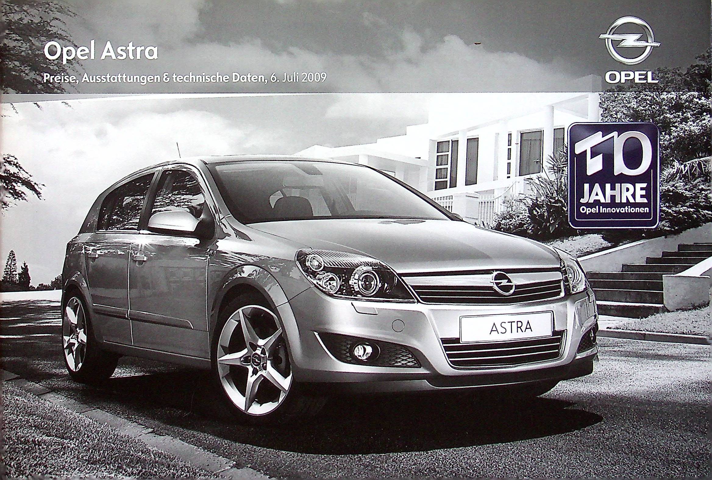 Opel Astra H - Preisliste & Extras - Prospekt 07/2009