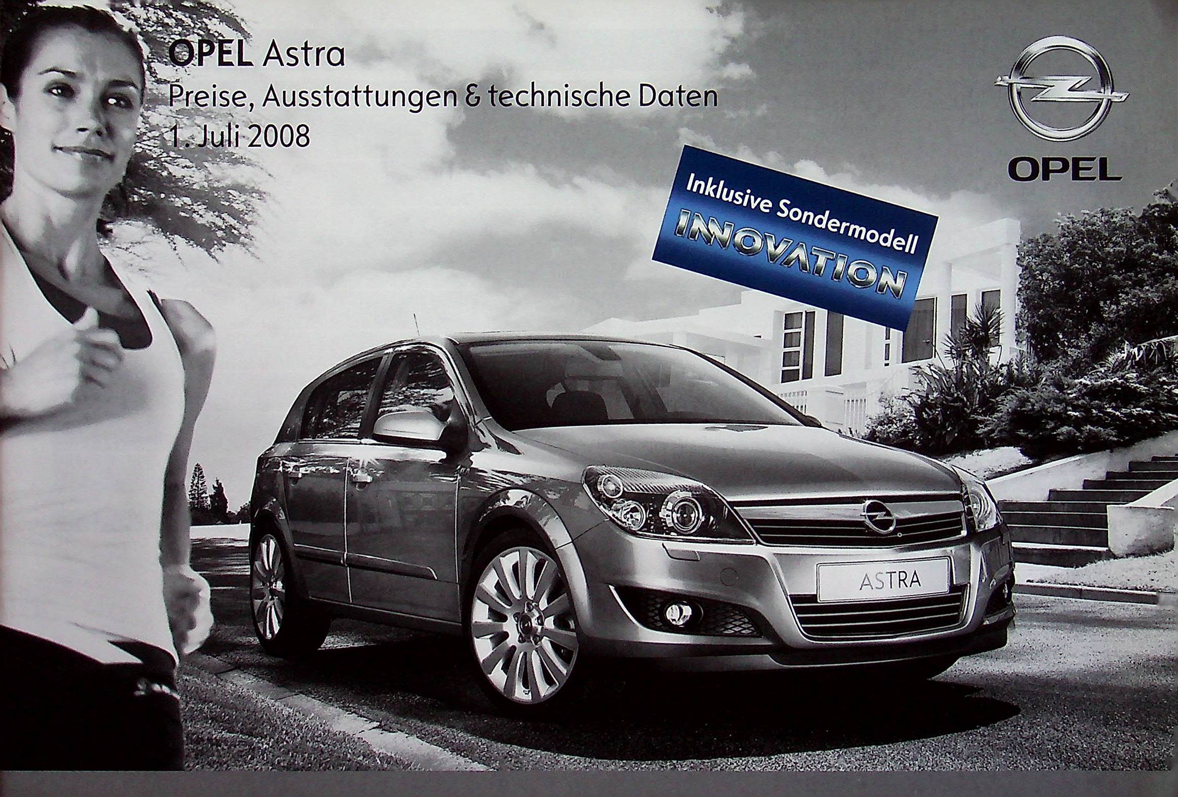 Opel Astra H - Preisliste & Extras - Prospekt 07/2008