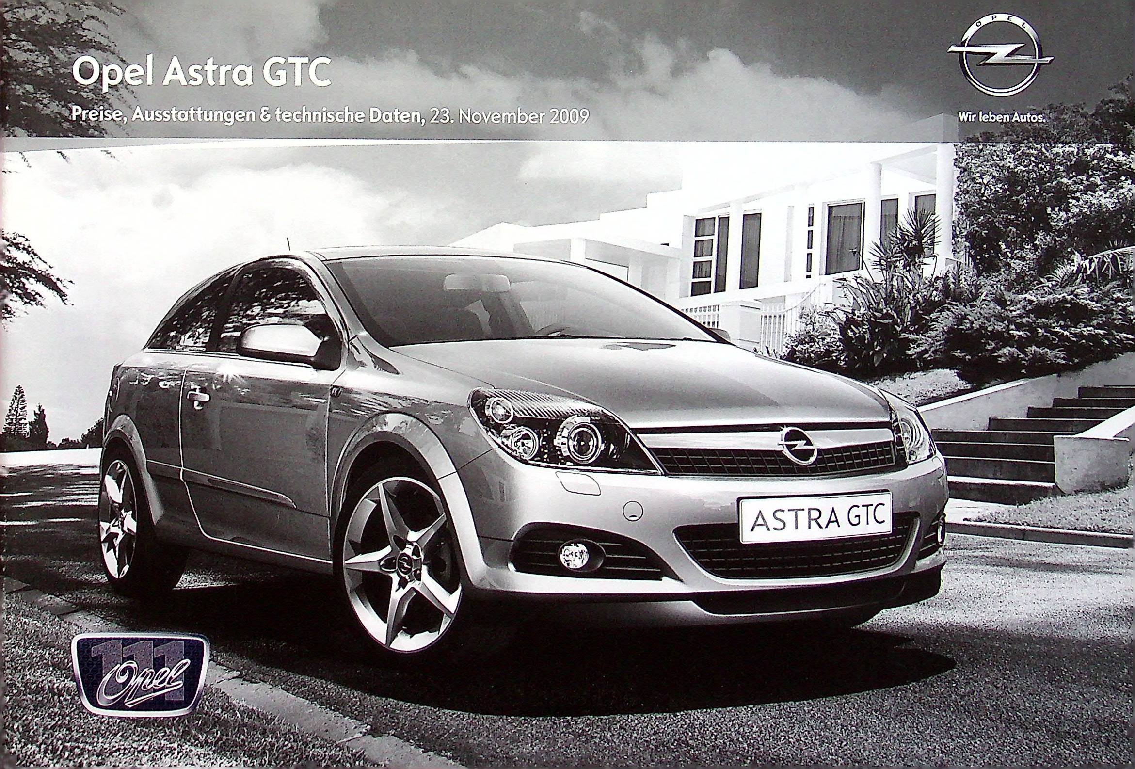 Opel Astra H GTC - Preisliste & Extras - Prospekt 11/2009