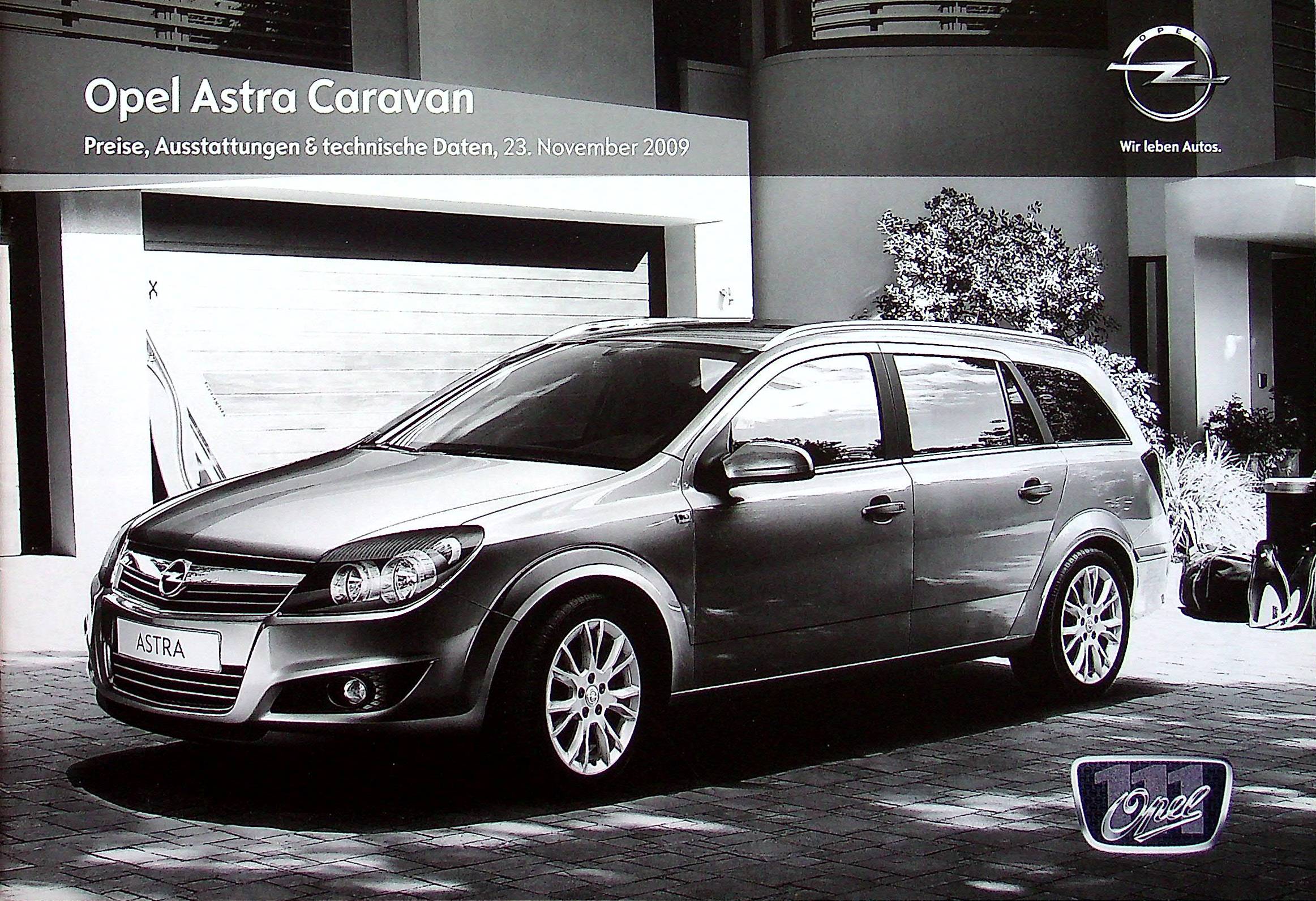 Opel Astra H Caravan - Preisliste & Extras - Prospekt 11/2009