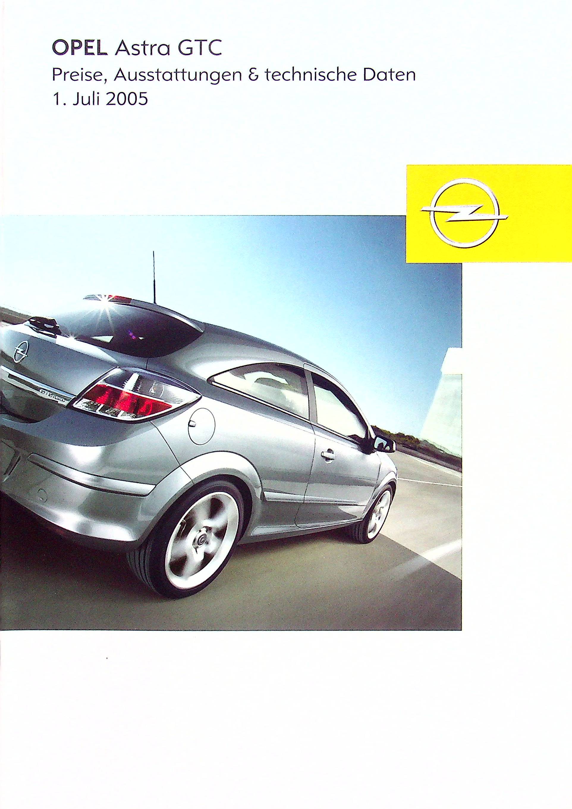 Opel Astra H GTC - Preisliste & Extras - Prospekt 07/2005