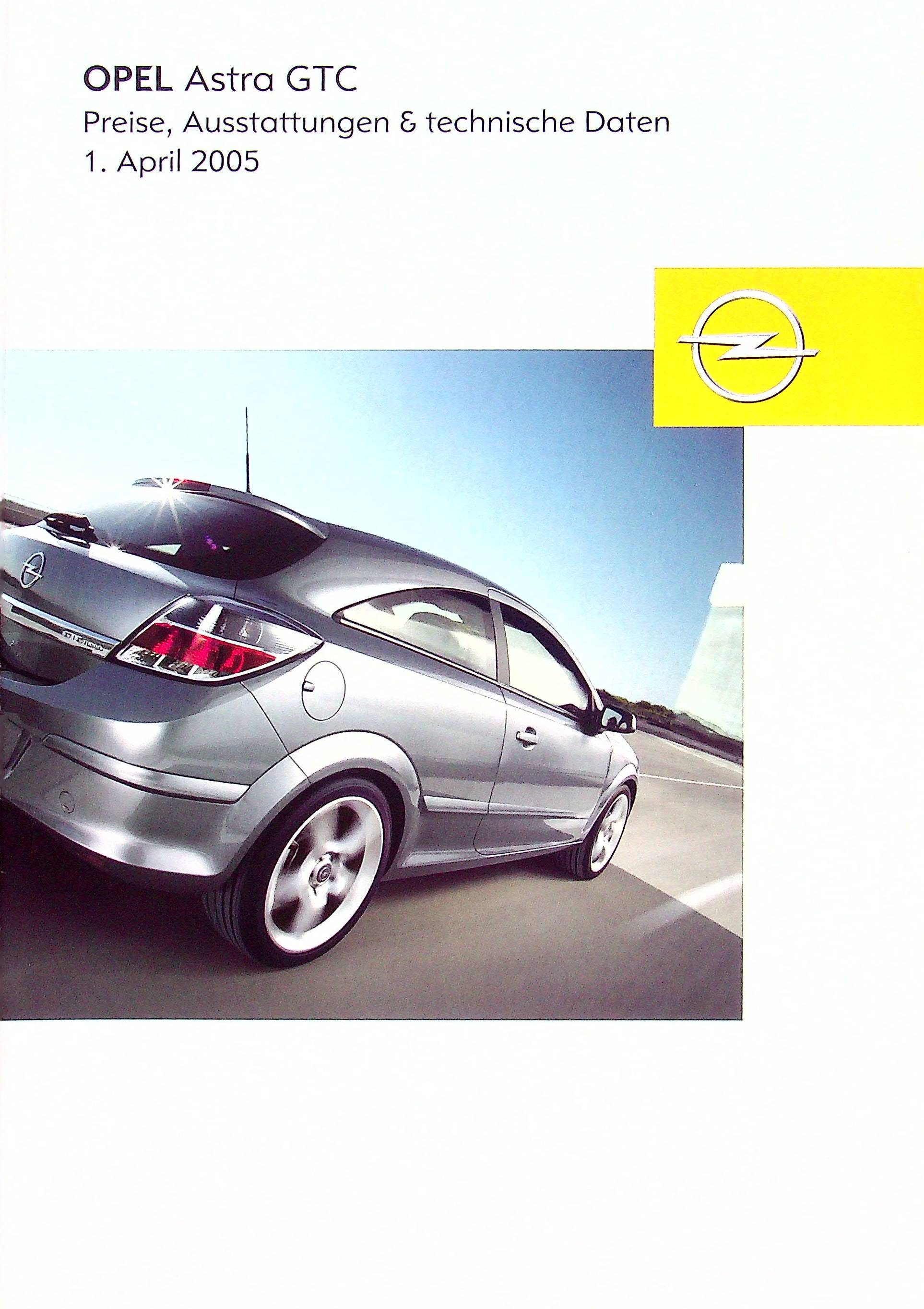 Opel Astra H GTC - Preisliste & Extras - Prospekt 04/2005