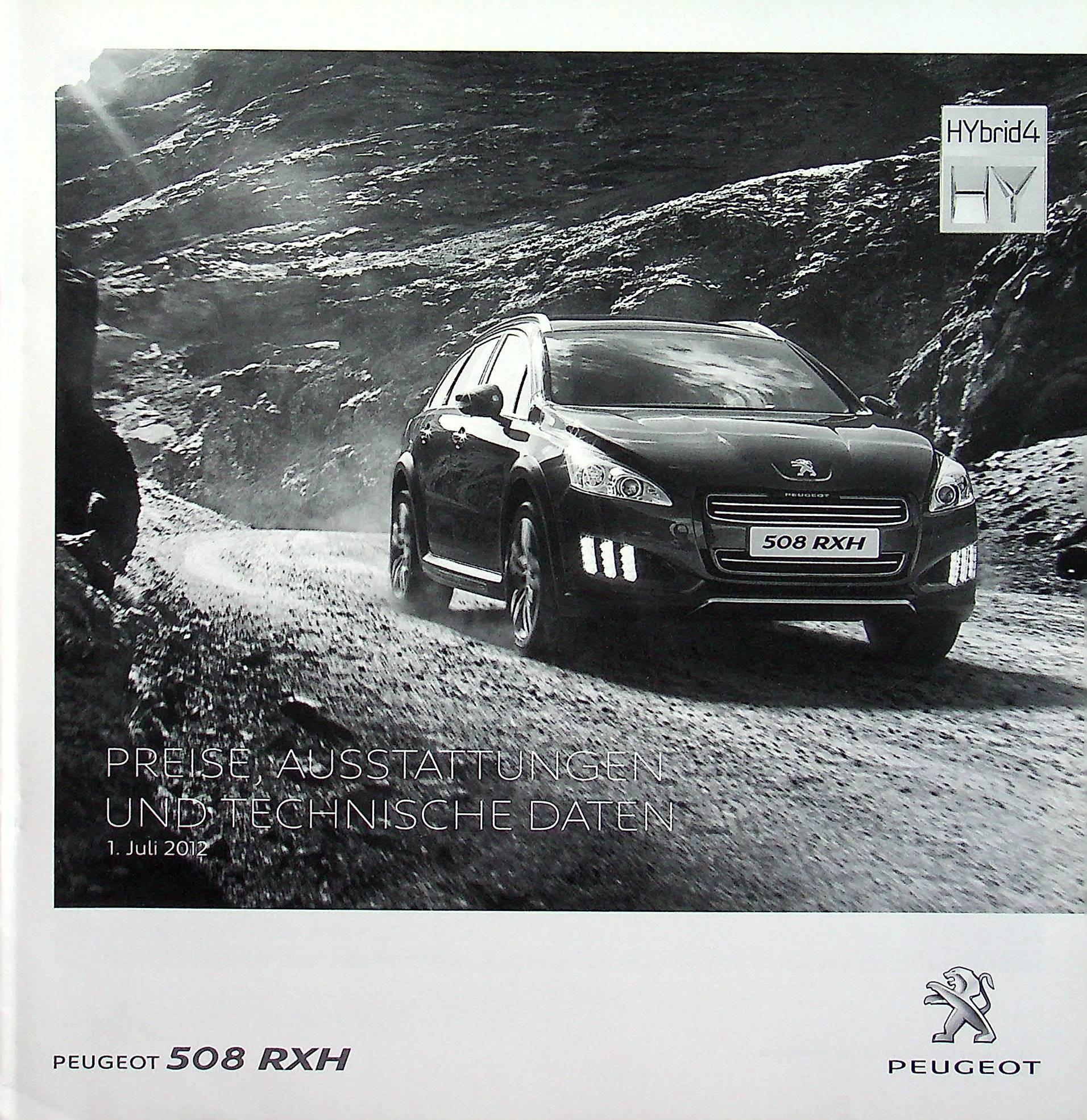 Peugeot 508 RXH - Preisliste & Extras - Prospekt 07/2012