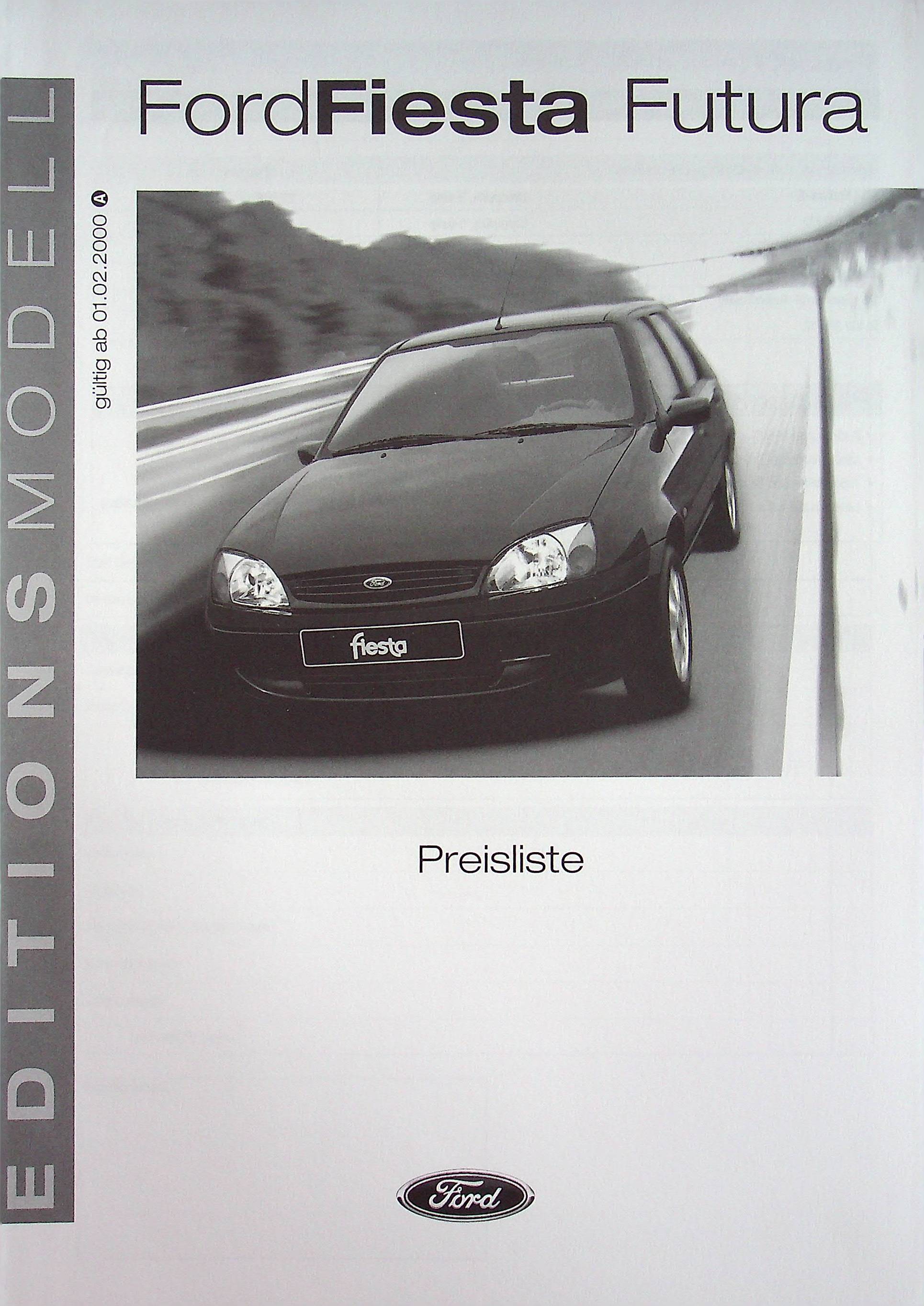 Ford Fiesta - Futura - Preisliste & Extras - Prospekt 02/2000