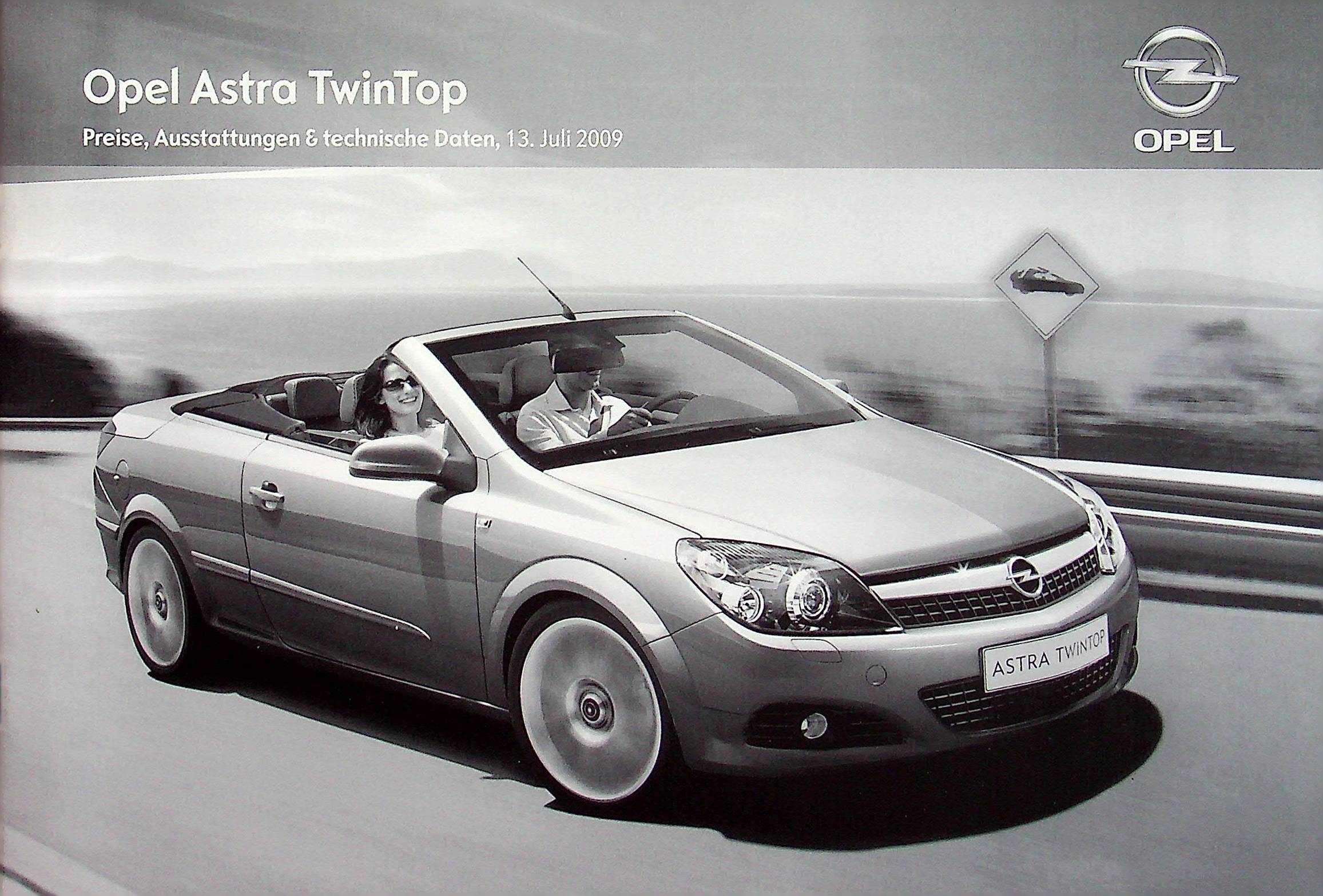 Opel Astra TwinTop - Preisliste & Extras - Prospekt 07/2009