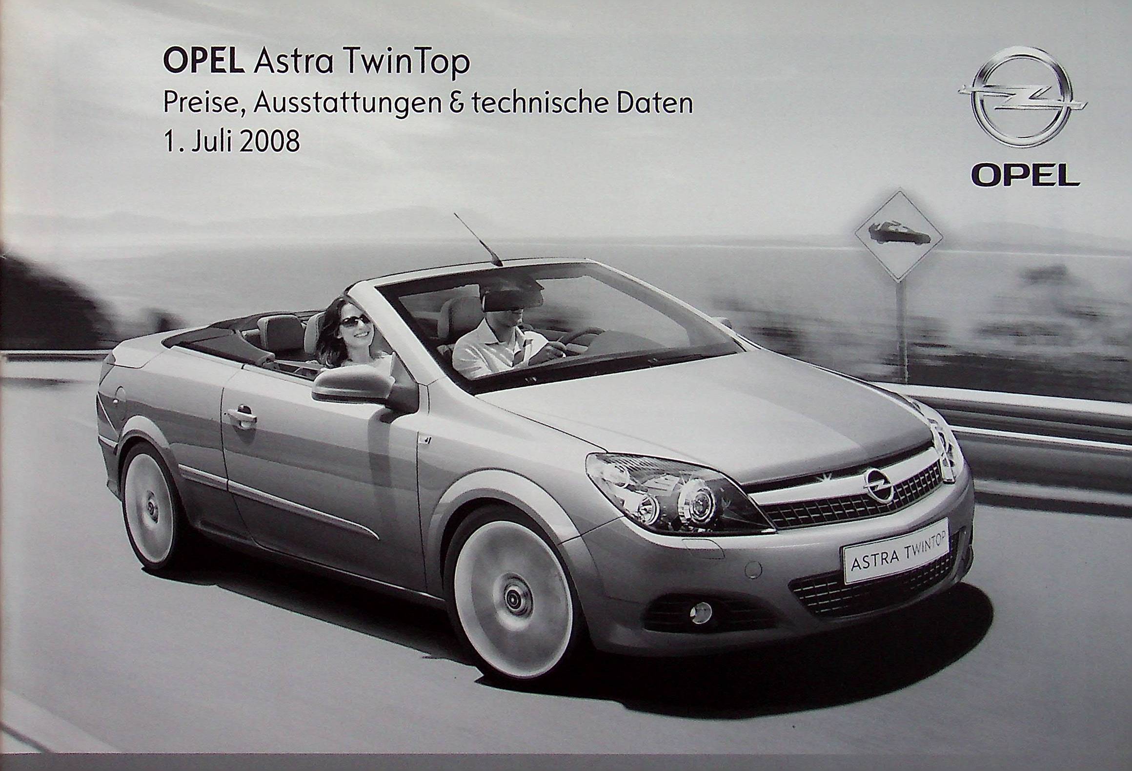 Opel Astra TwinTop - Preisliste & Extras - Prospekt 07/2008