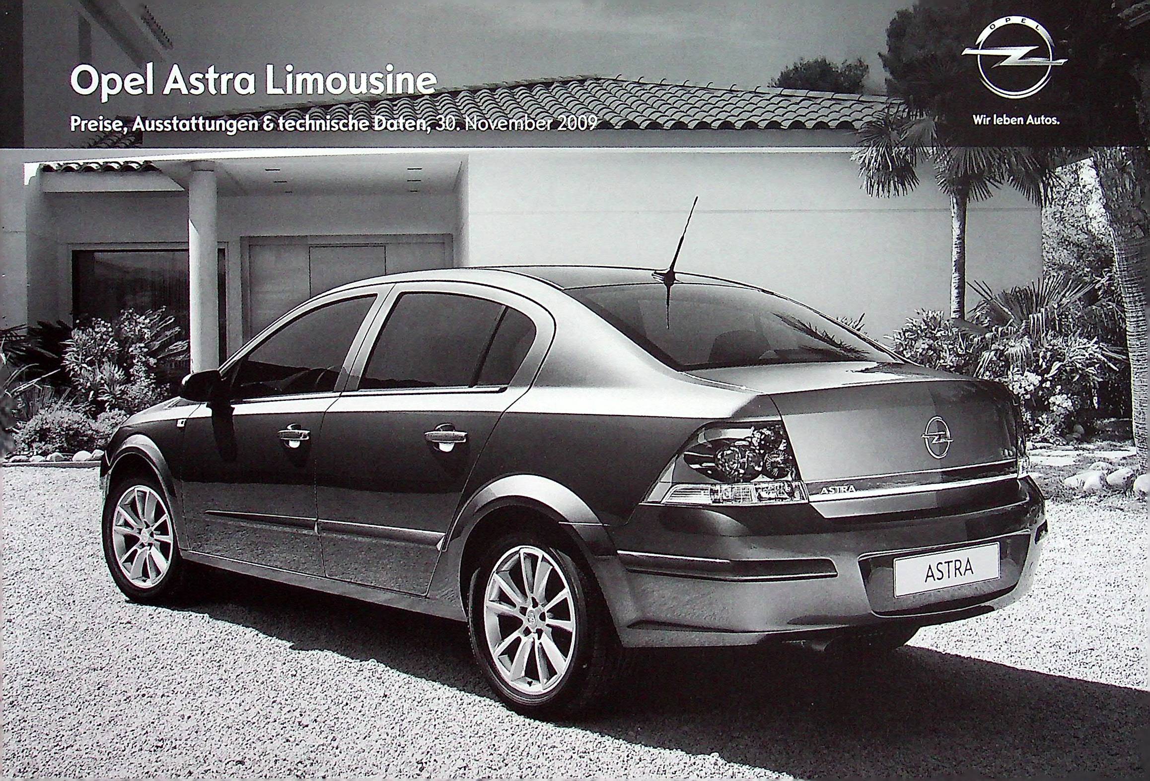 Opel Astra Limousine - Preisliste & Extras - Prospekt 11/2009