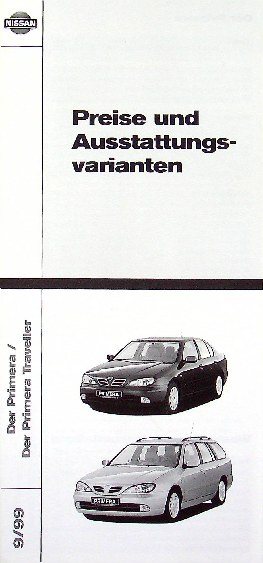 Nissan Primera - Preisliste & Extras - Prospekt 09/1999
