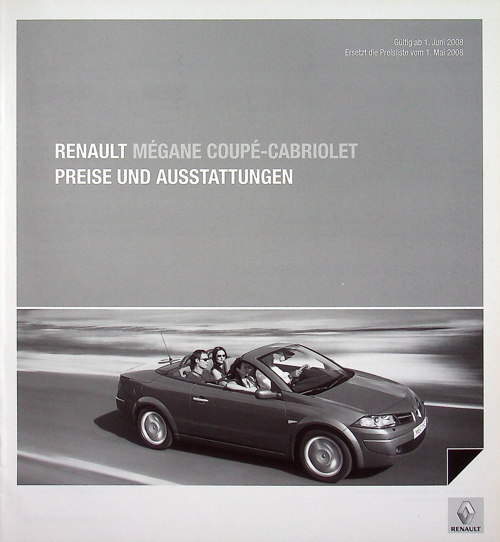 Renault Megane CC - Preisliste & Extras - Prospekt 06/2008