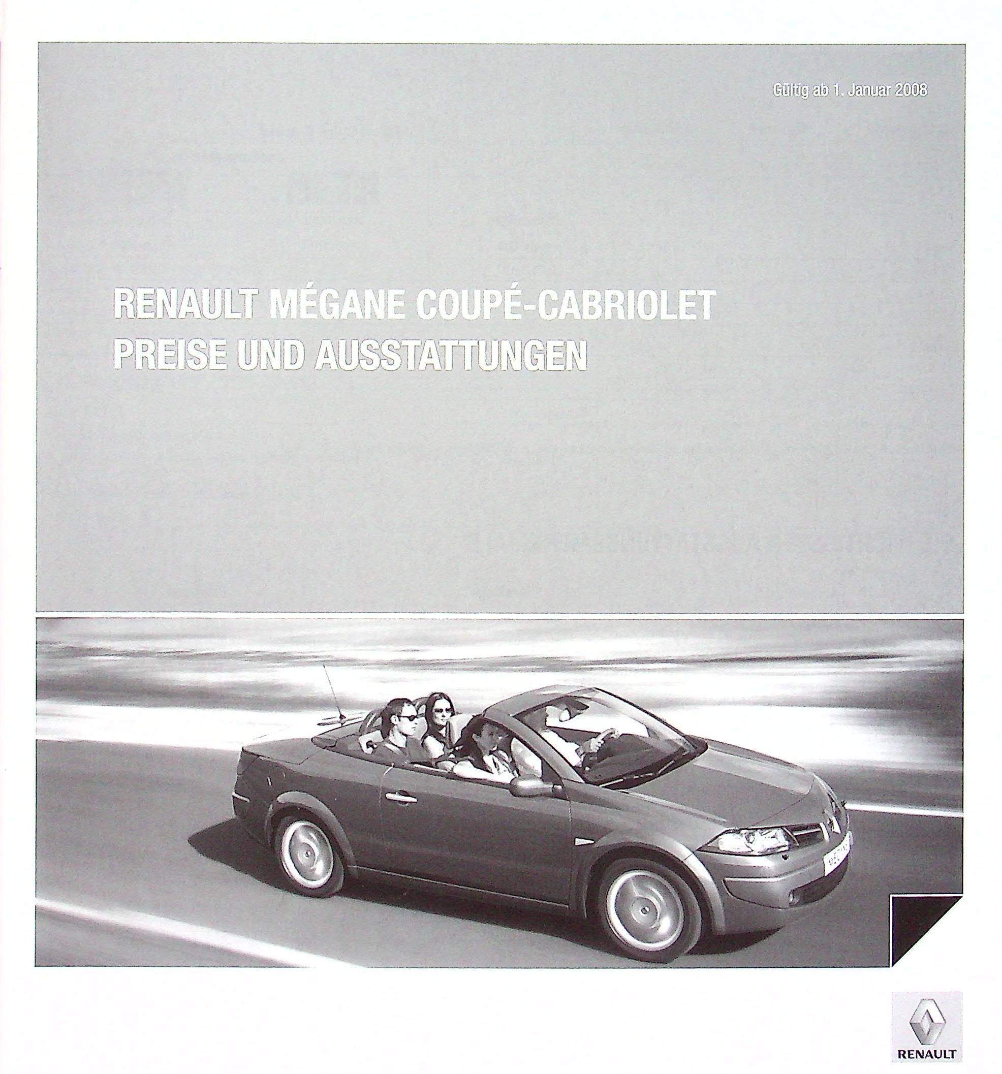 Renault Megane CC - Preisliste & Extras - Prospekt 01/2008