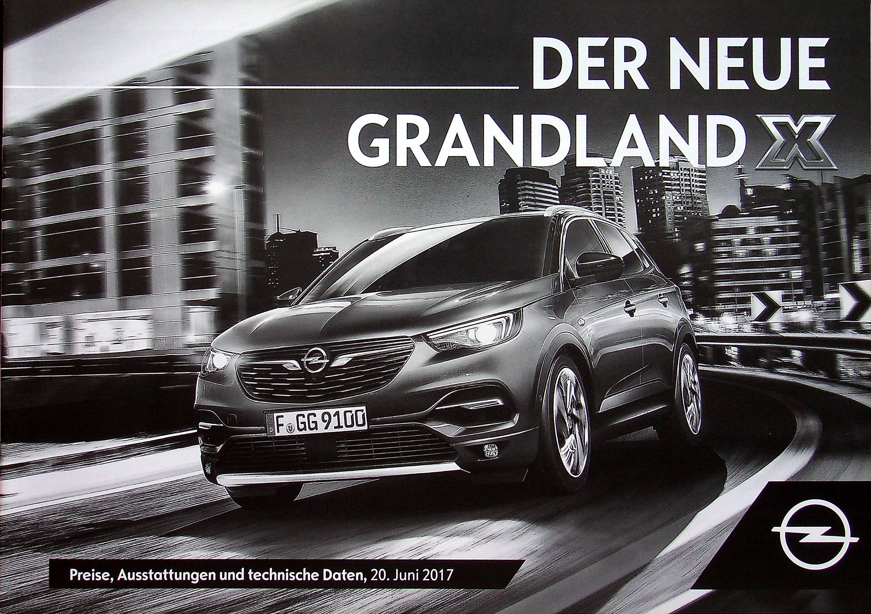 Opel Grandland X - Preisliste & Extras - Prospekt 06/2017