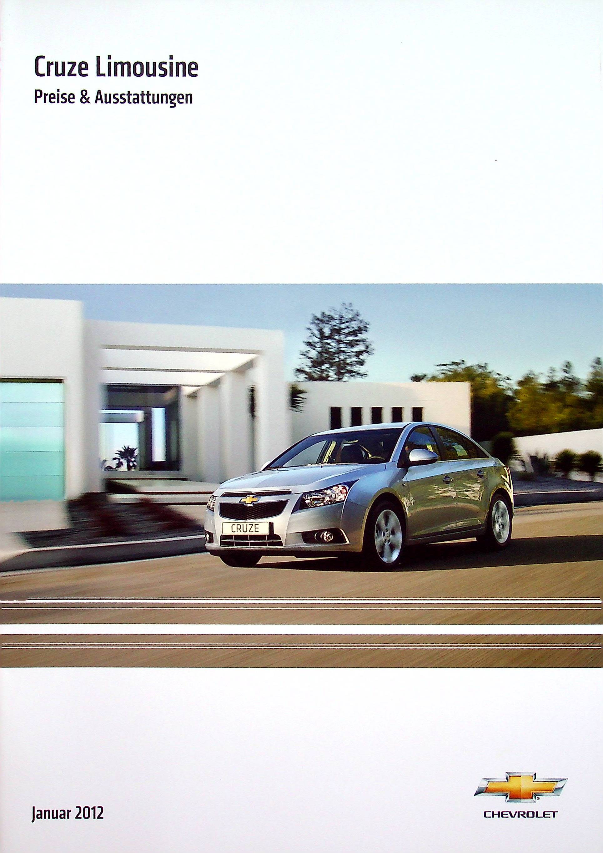 Chevrolet Cruze Lim. - Preisliste & Extras - Prospekt 01/2012