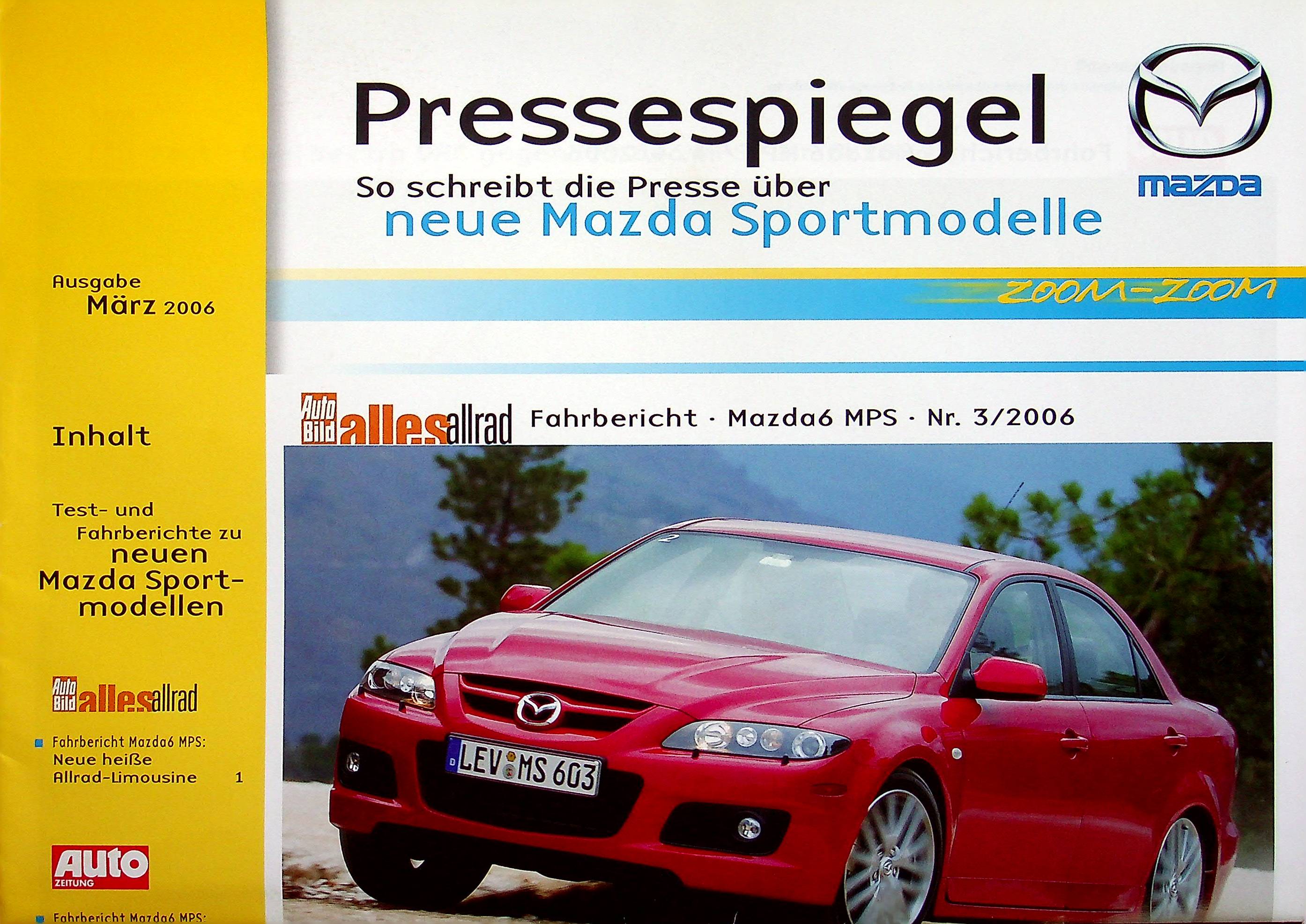 Mazda 6 MPS - Pressestimmen - Prospekt 03/2006