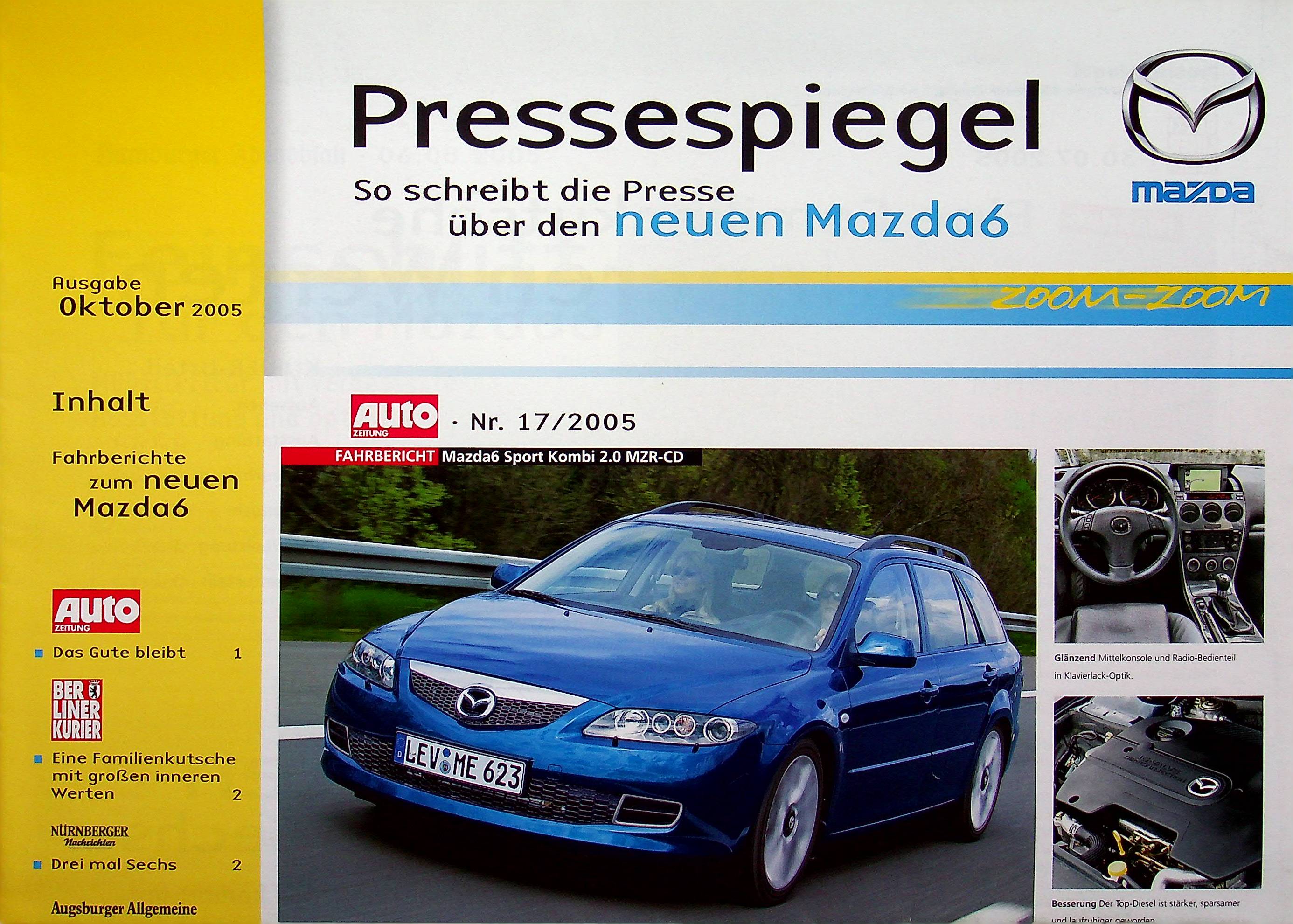 Mazda 6 - Pressestimmen - Prospekt 10/2005