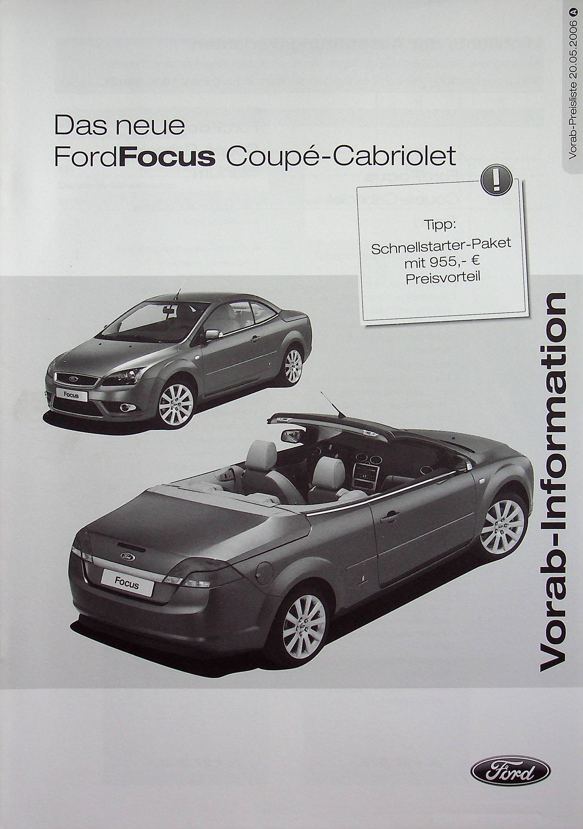 Ford Focus CC - Preisliste & Extras - Prospekt 05/2006