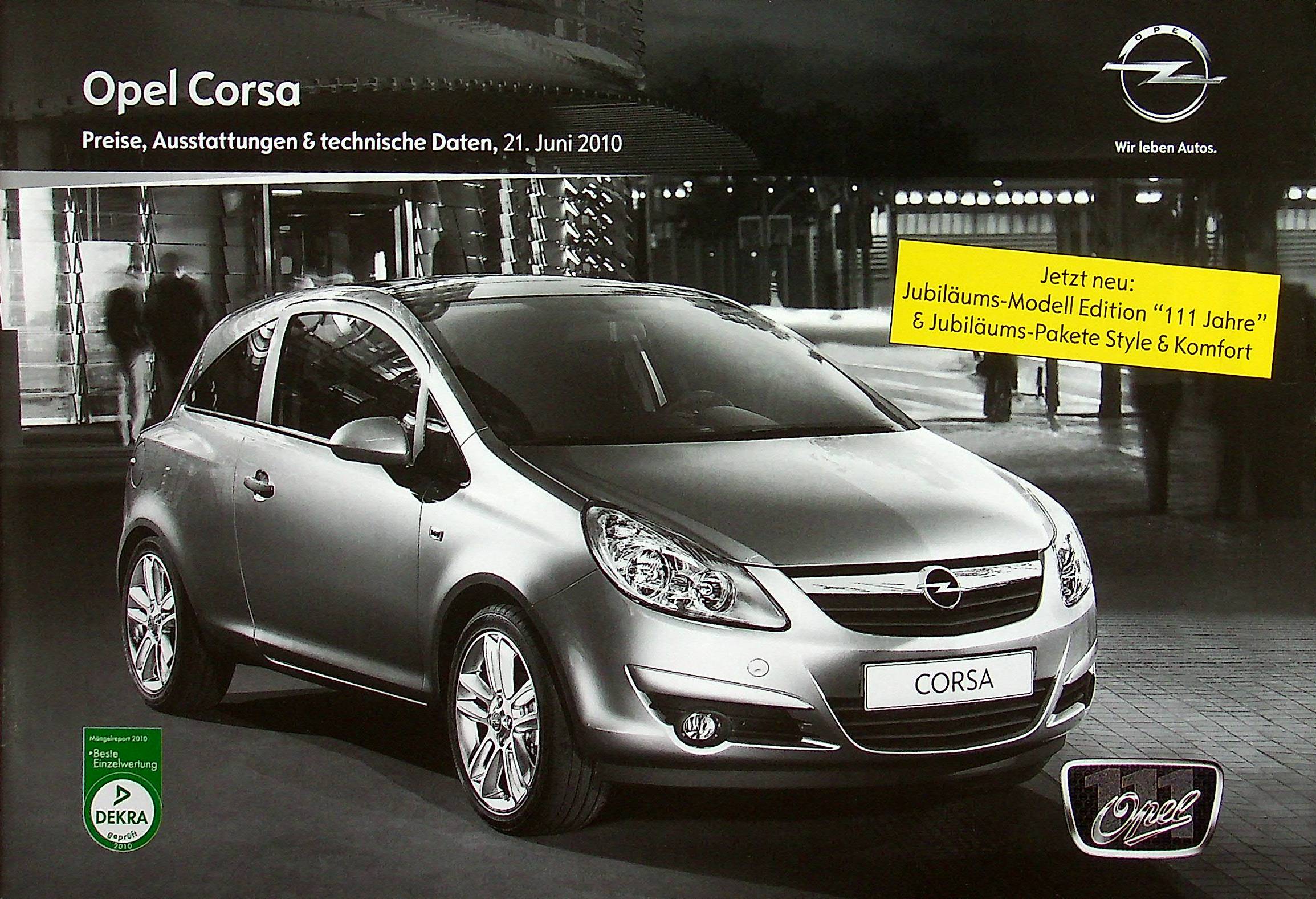 Opel Corsa D - Preisliste & Extras - Prospekt 06/2010