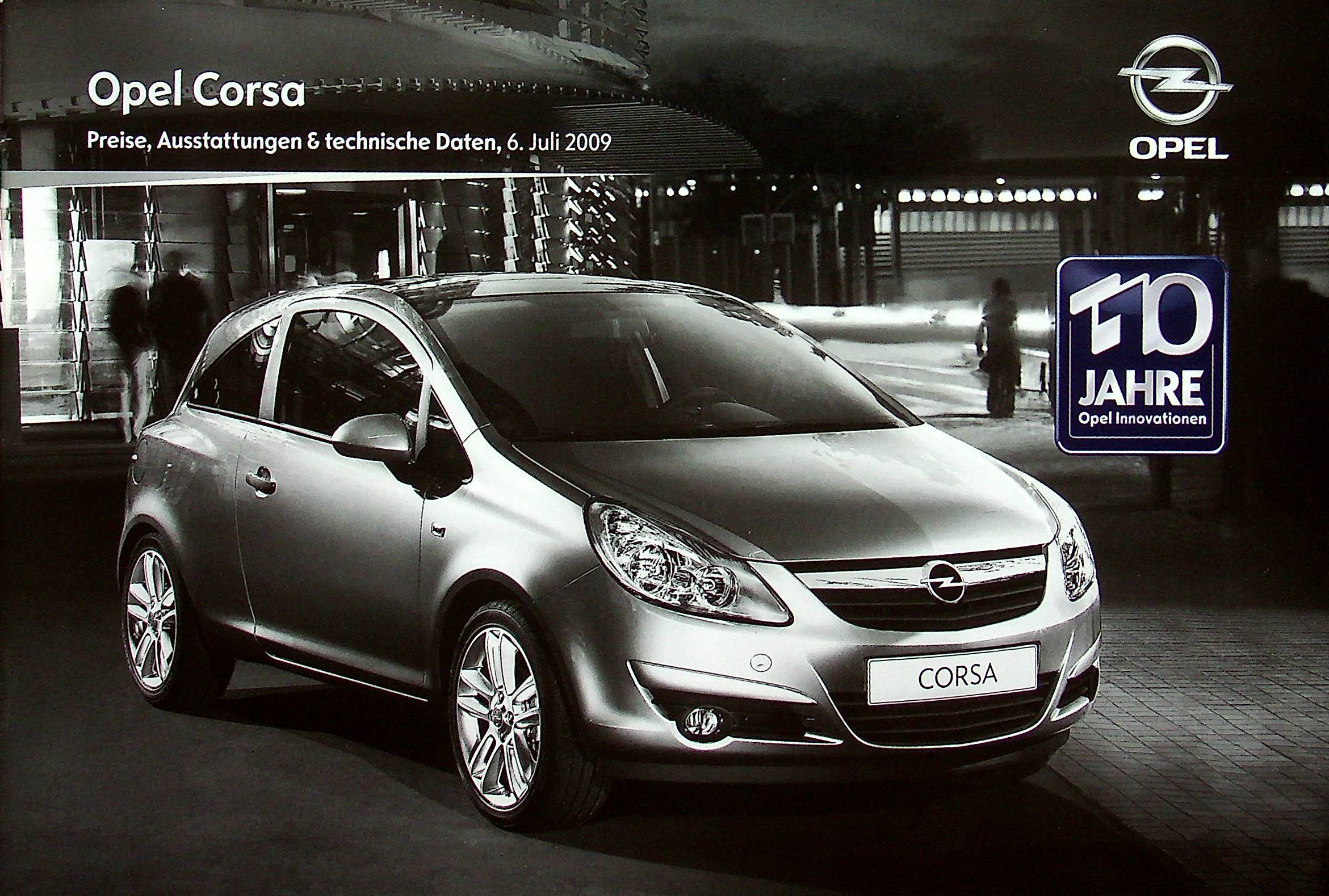 Opel Corsa D - Preisliste & Extras - Prospekt 07/2009