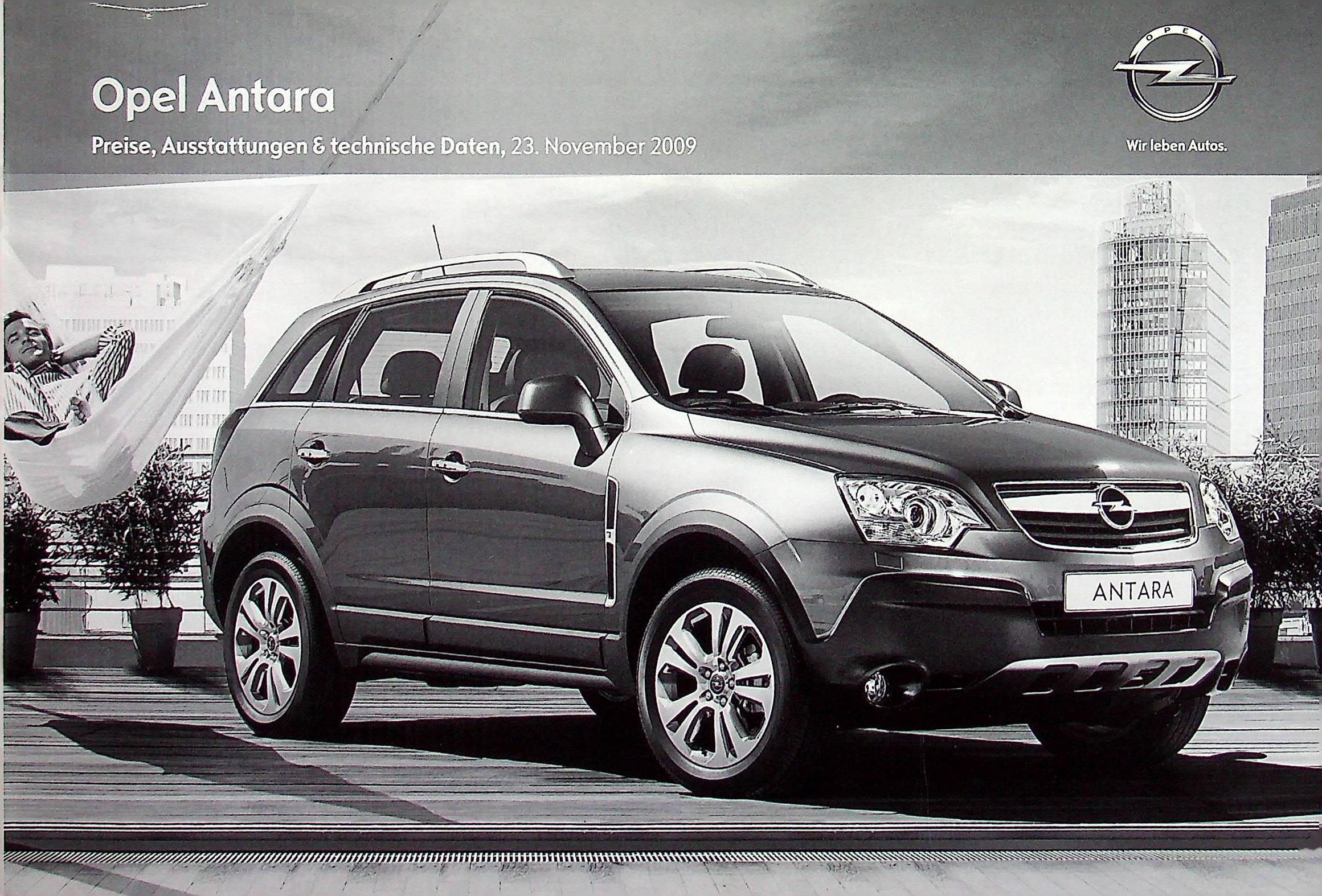 Opel Antara - Preisliste & Extras - Prospekt 11/2009