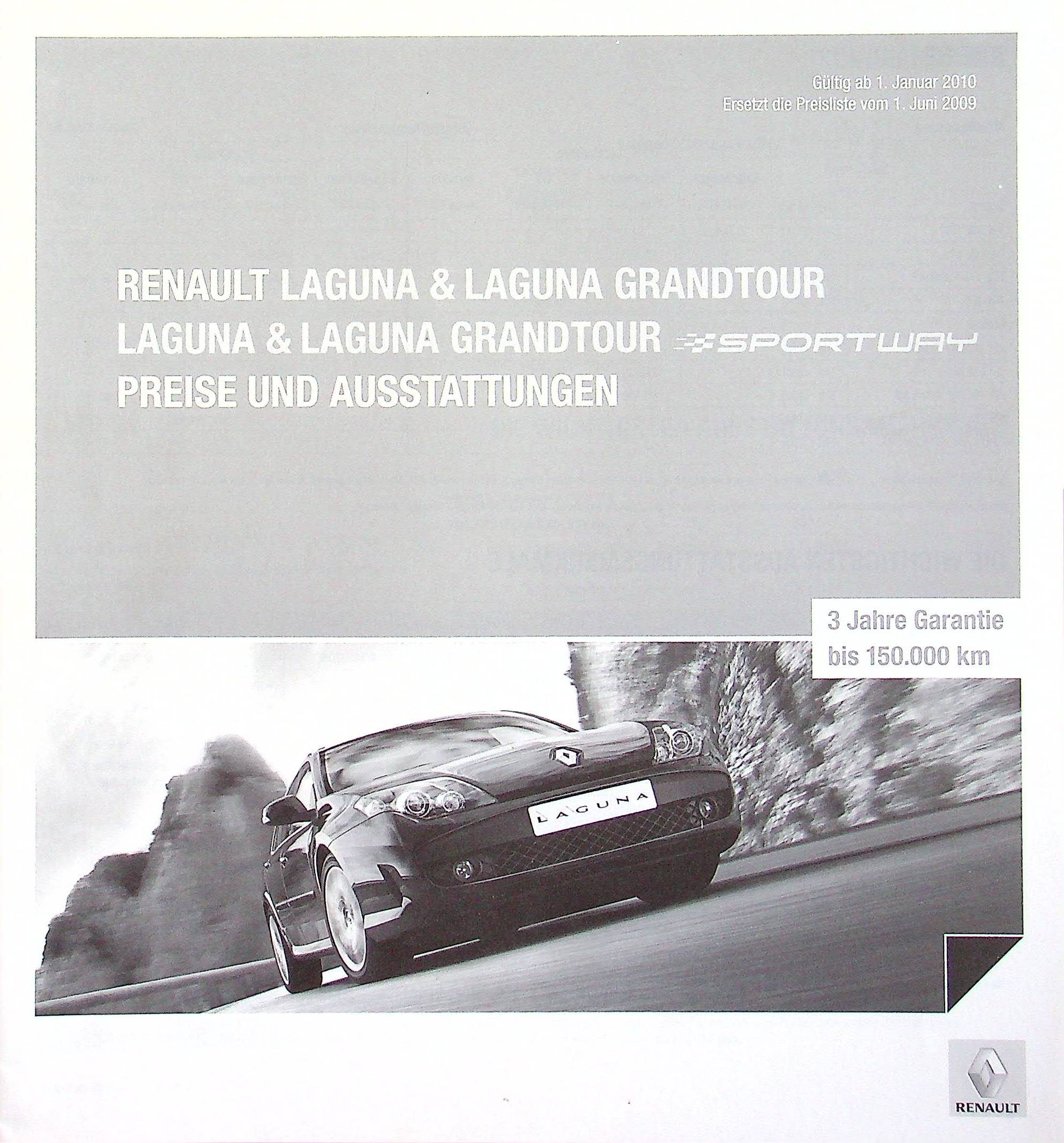 Renault Laguna + Grandtour - Preise & Extras - Prospekt 01/2010