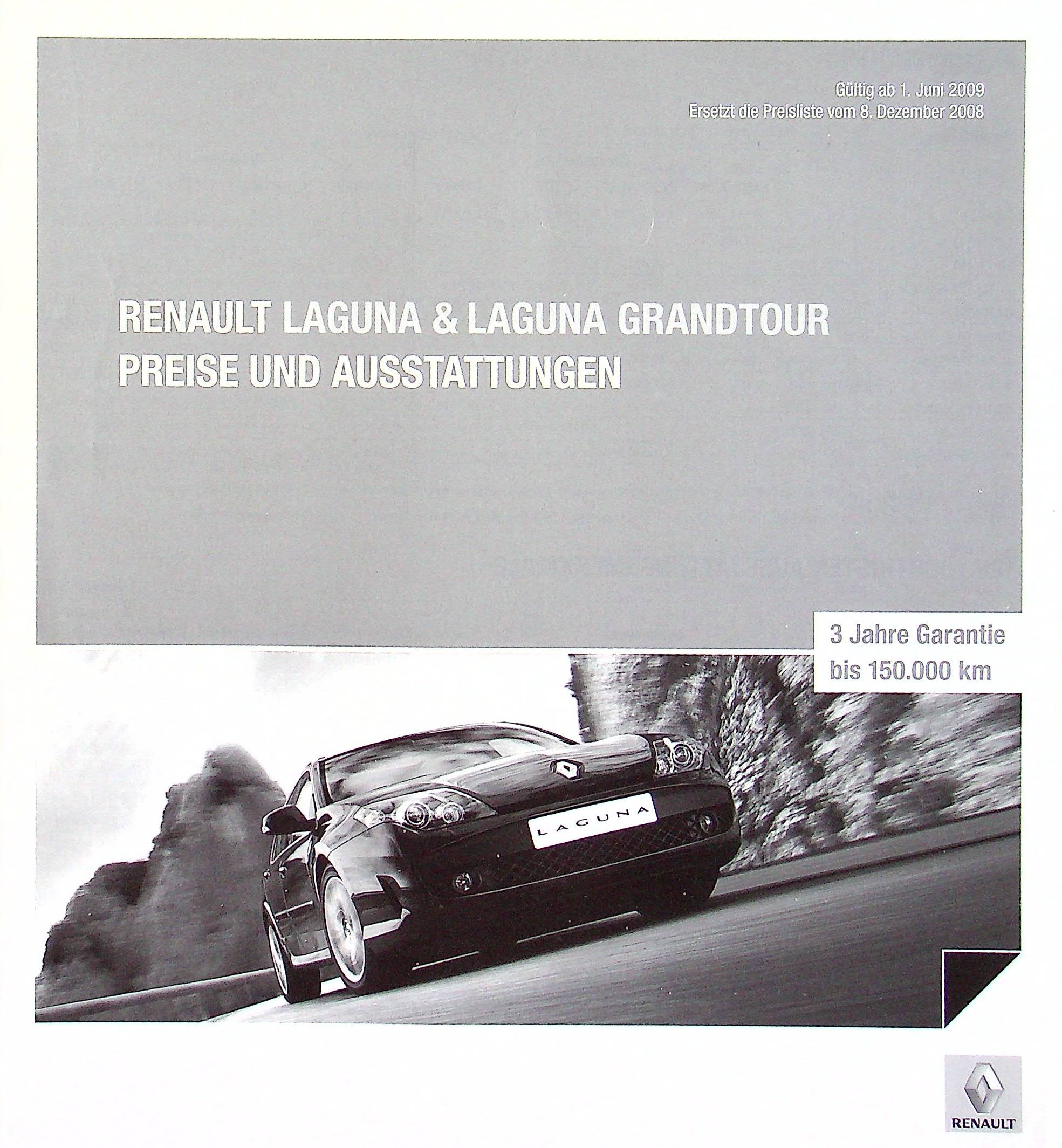 Renault Laguna + Grandtour - Preise & Extras - Prospekt 06/2009