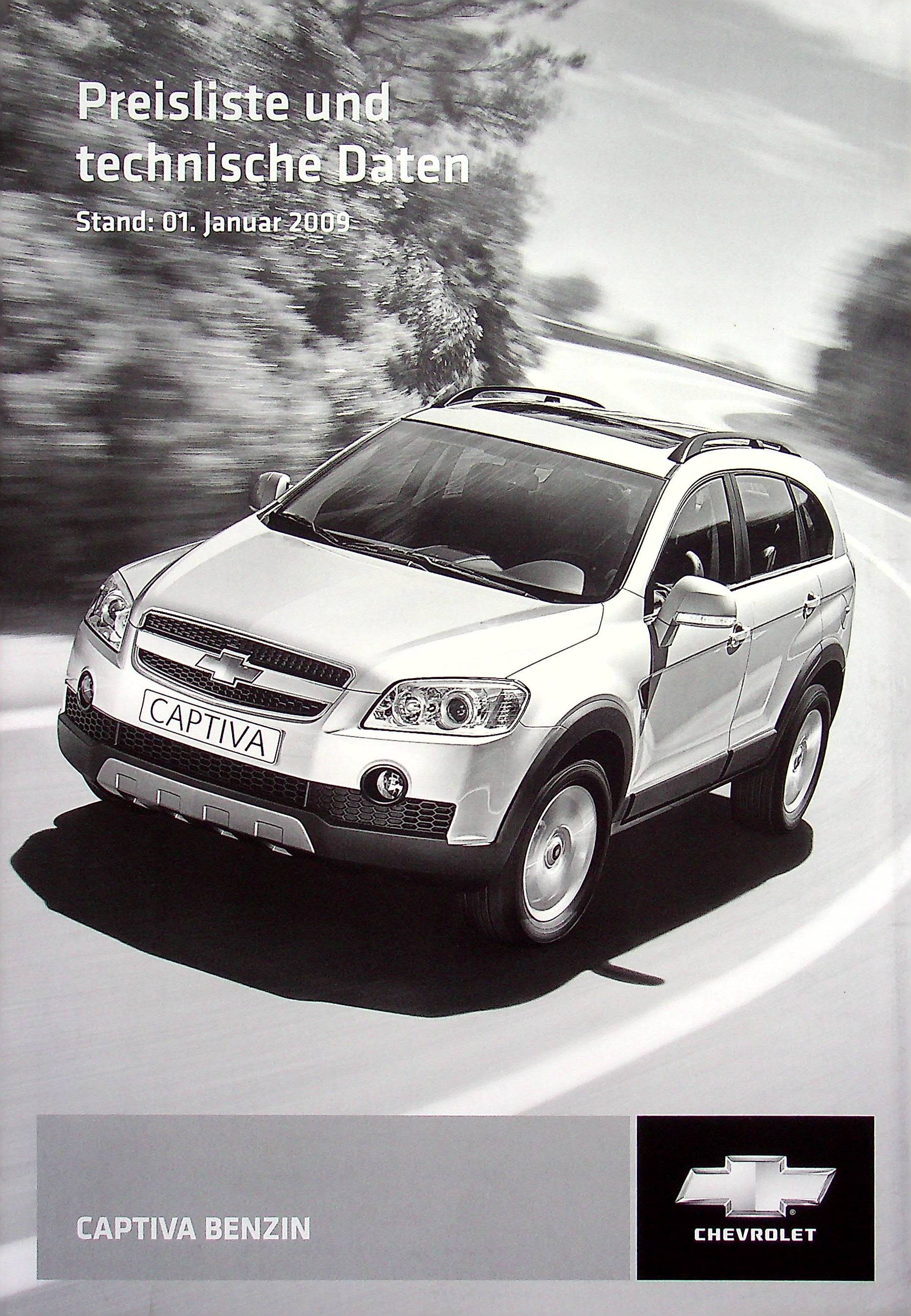 Chevrolet Captiva - Preisliste & Extras - Prospekt 01/2009