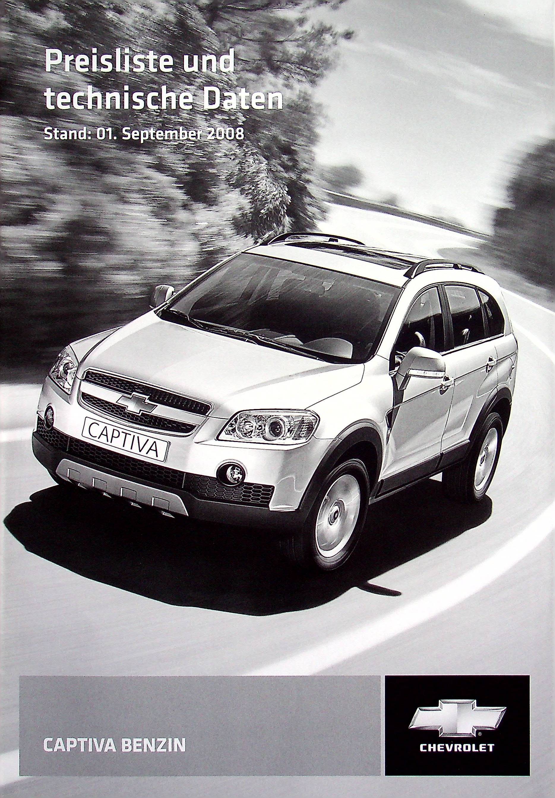 Chevrolet Captiva - Preisliste & Extras - Prospekt 09/2008