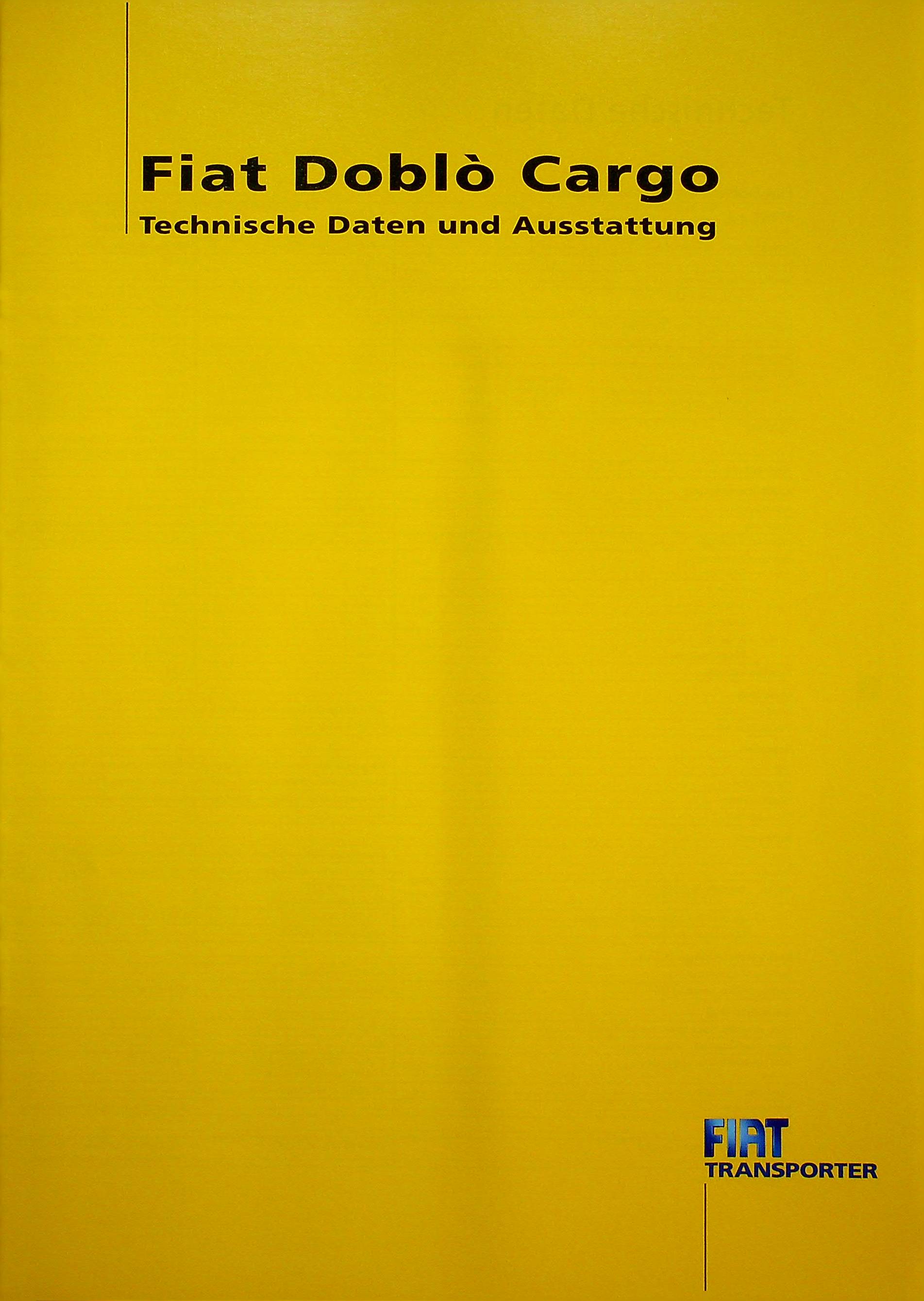 Fiat Doblo Cargo - tech. Daten & Ausstattung - Prospekt 03/2006