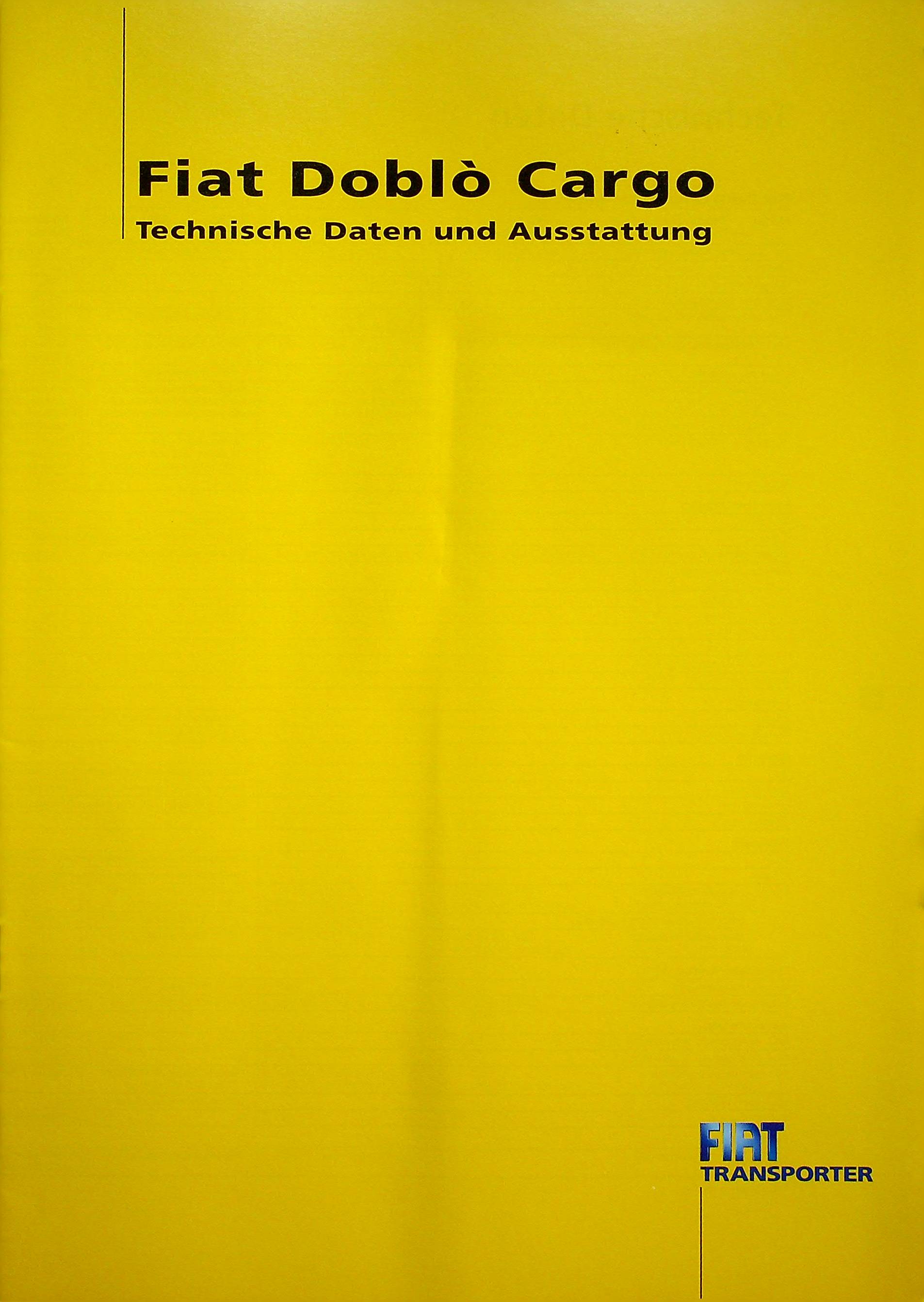 Fiat Doblo Cargo - tech. Daten & Ausstattung - Prospekt 10/2006
