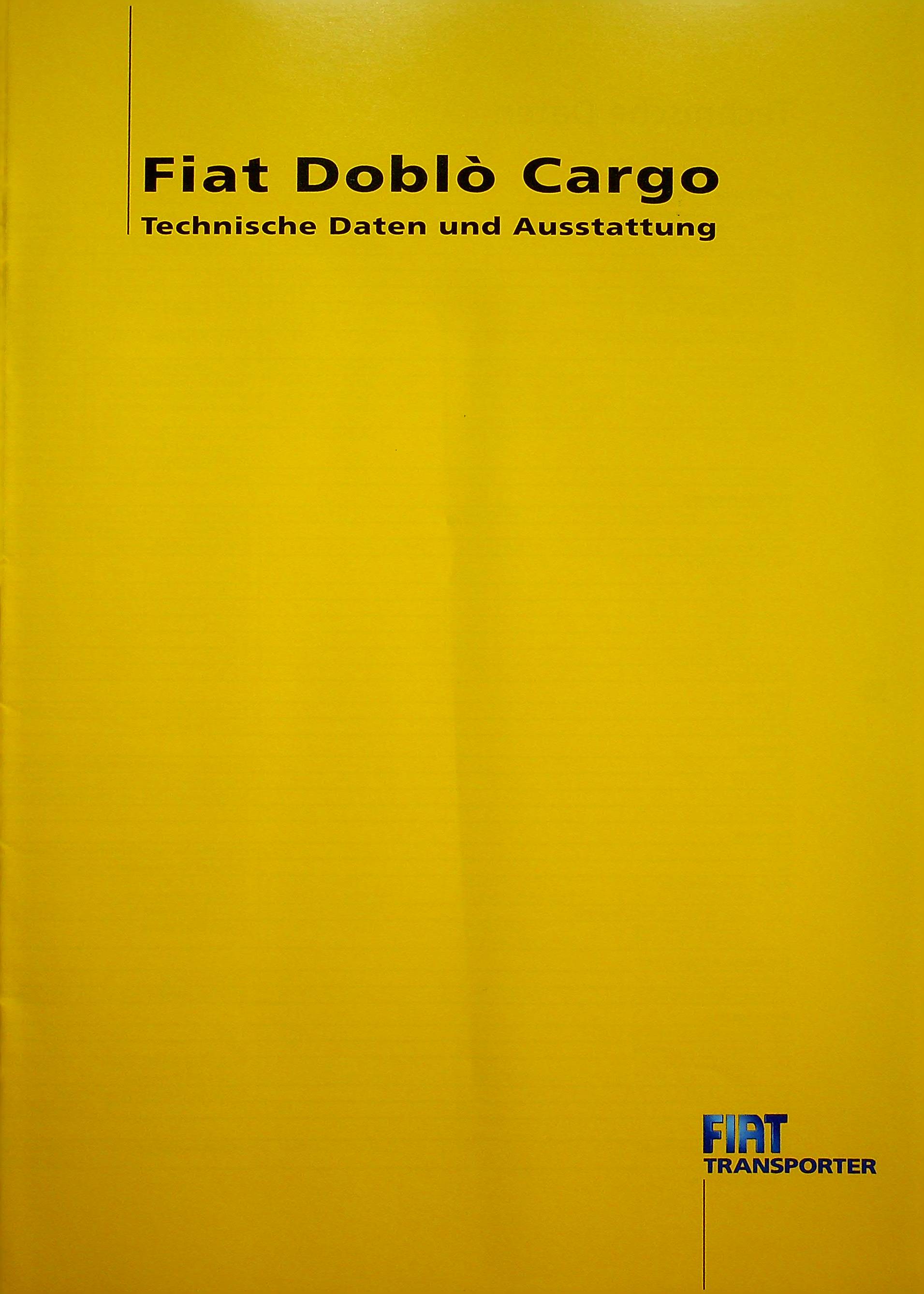 Fiat Doblo Cargo - tech. Daten & Ausstattung - Prospekt 08/2006