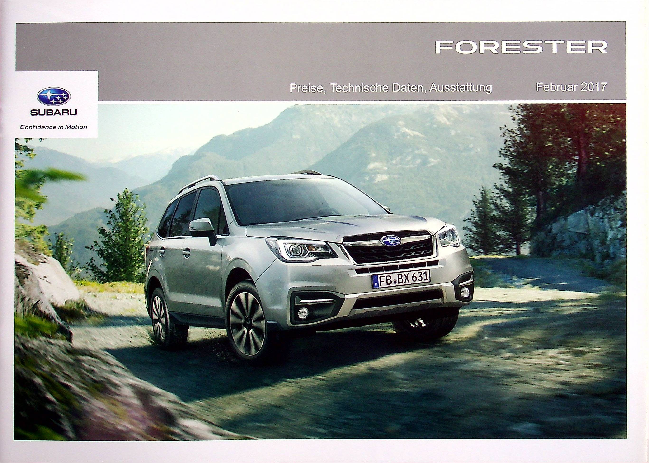 Subaru Forester - Preisliste & Extras - Prospekt 02/2017