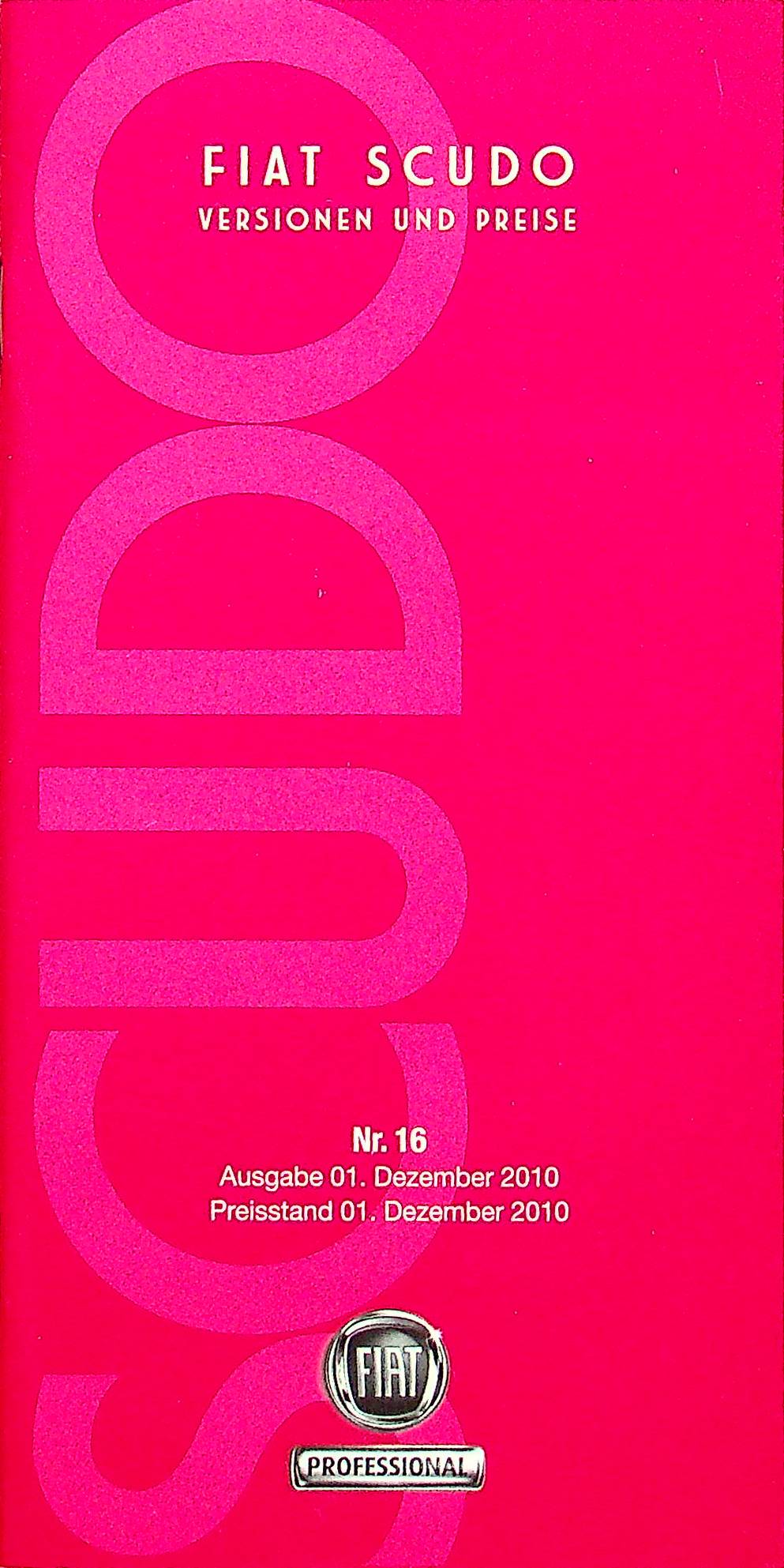 Fiat Scudo - Preisliste & Extras - Prospekt 12/2010