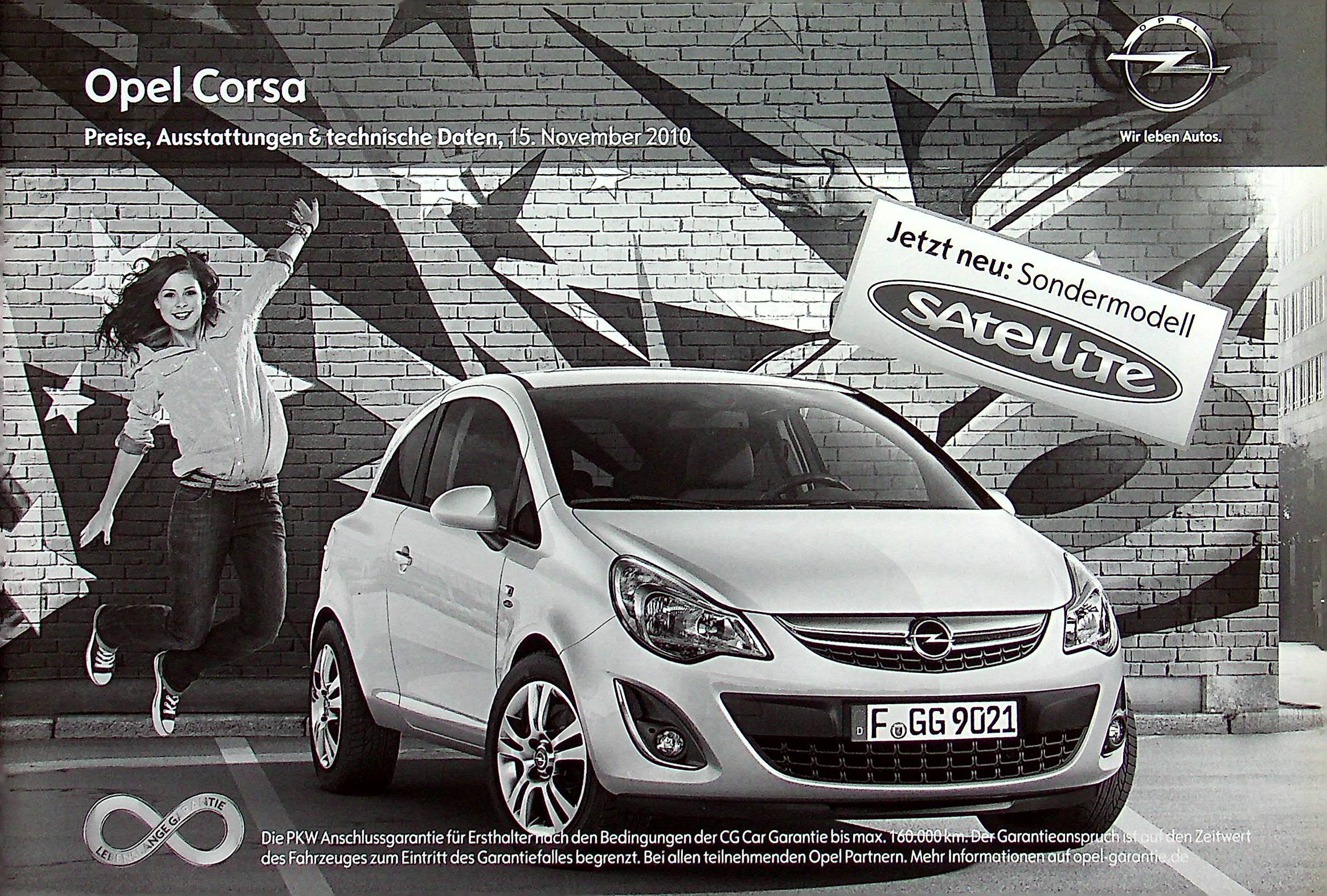 Opel Corsa D - Preisliste & Extras - Prospekt 11/2010