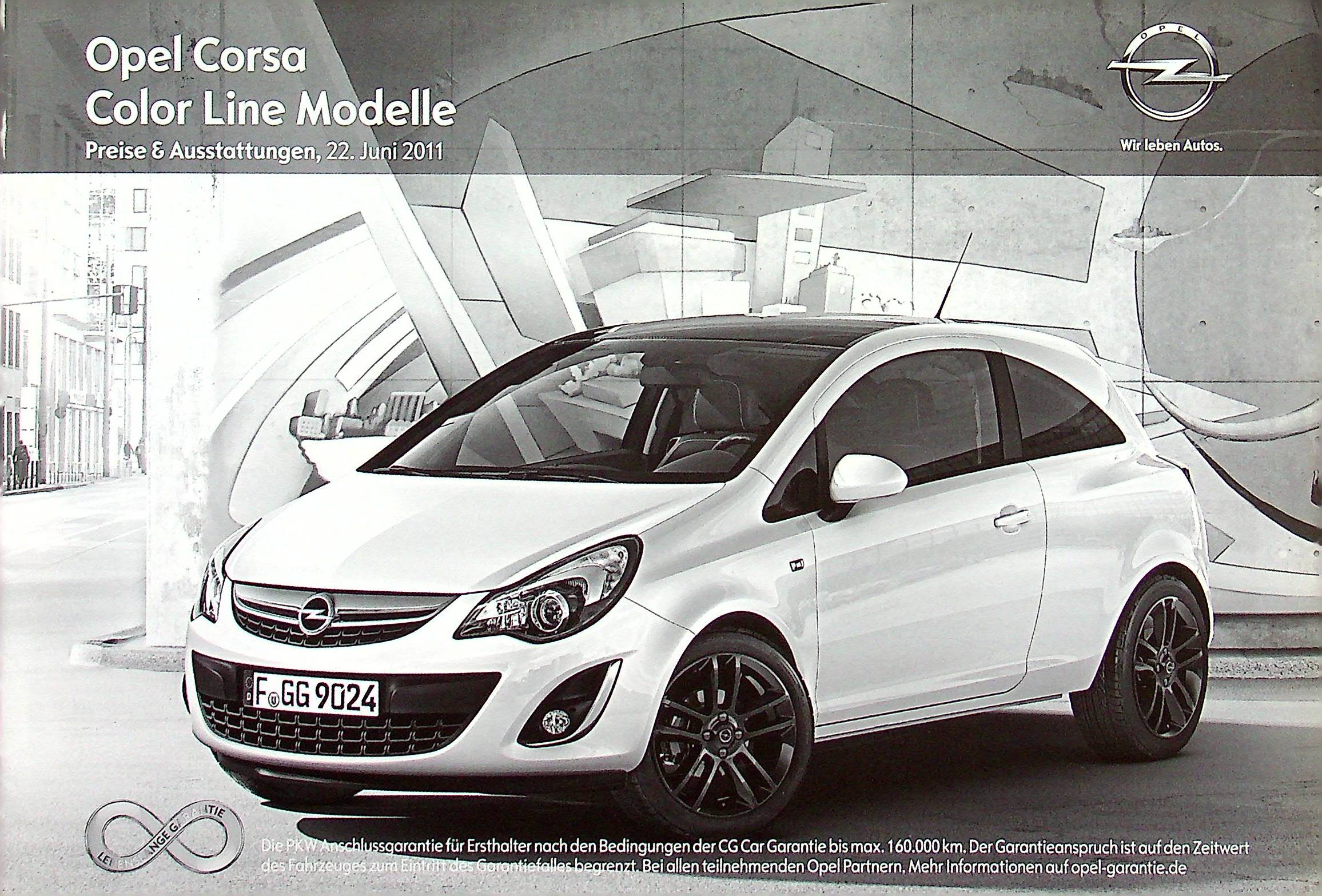 Opel Corsa D - Color Line - Preisliste & Extras - Prospekt 06/2011