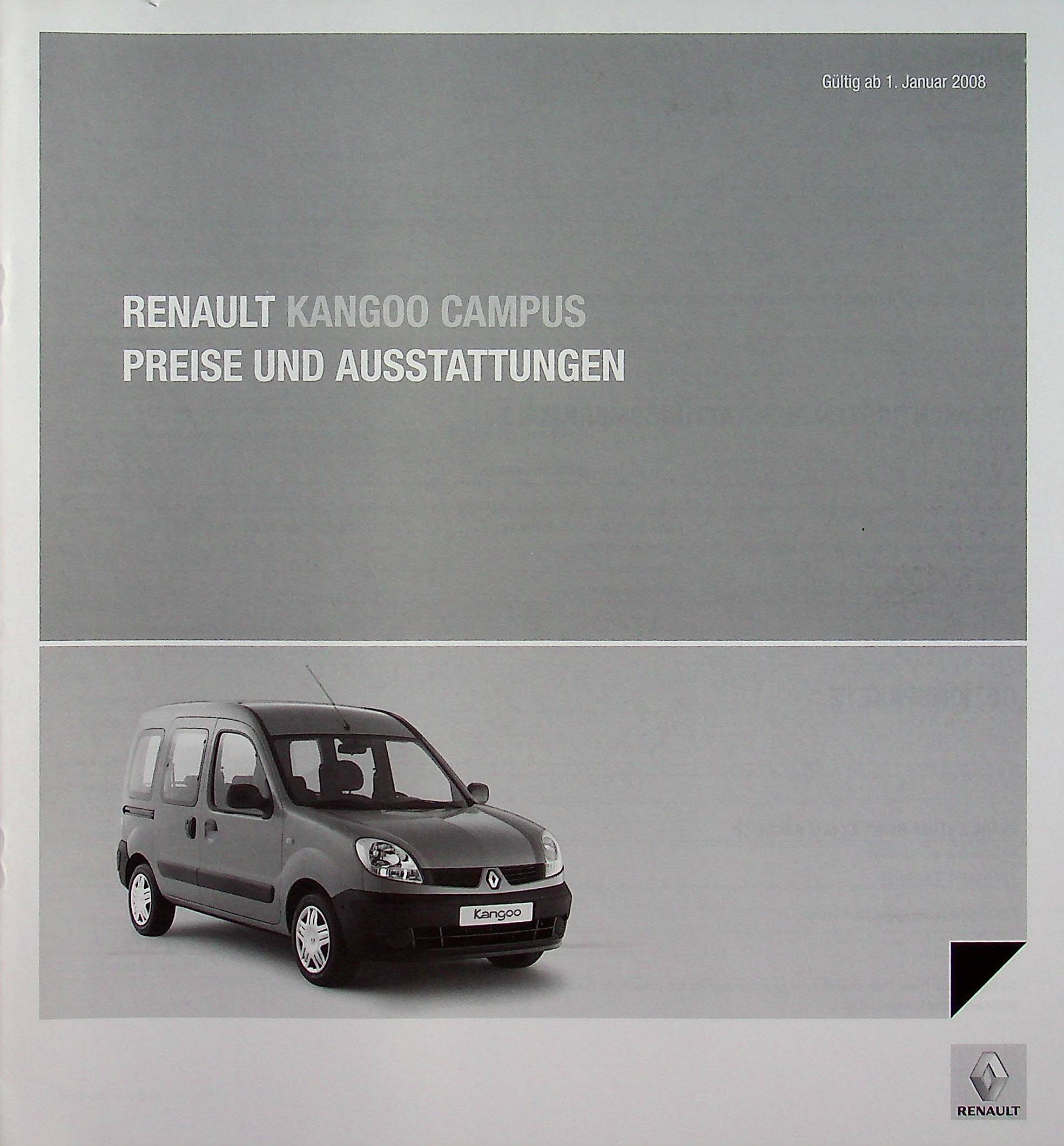 Renault Kangoo - Campus - Preise & Extras - Prospekt 01/2008