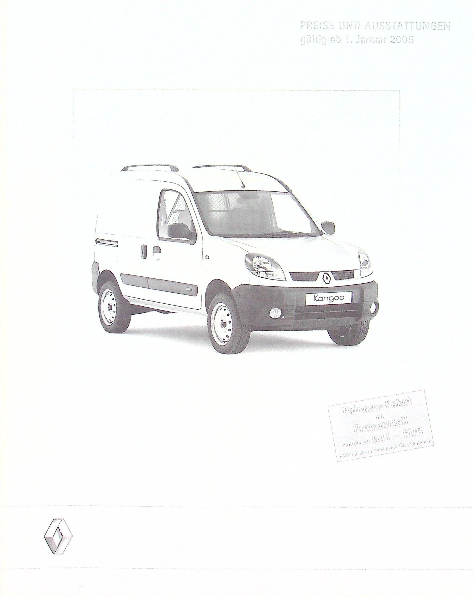 Renault Kangoo Rapid 4x4 - Preise & Extras - Prospekt 01/2005
