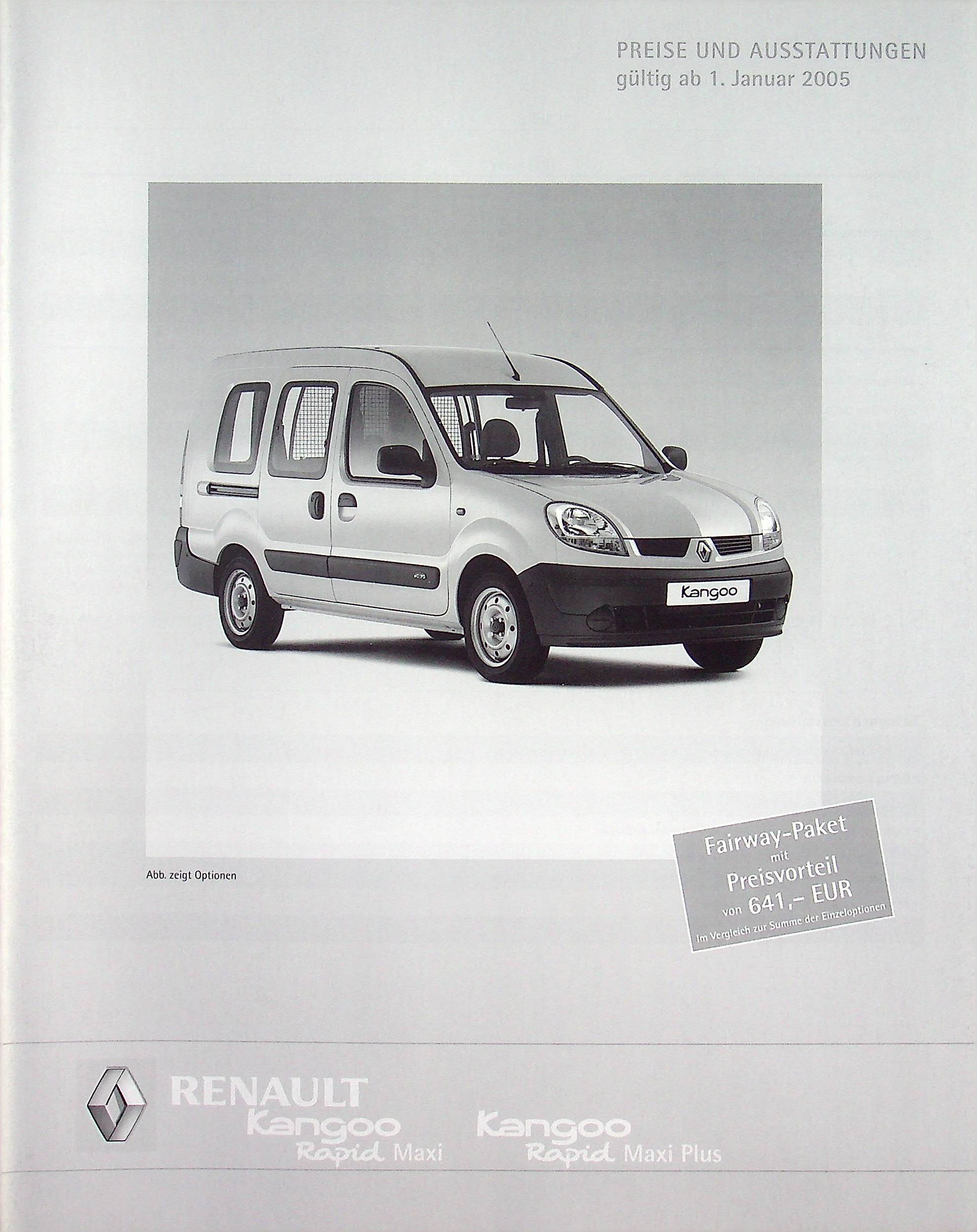 Renault Kangoo Rapid Maxi - Preise & Extras - Prospekt 01/2005