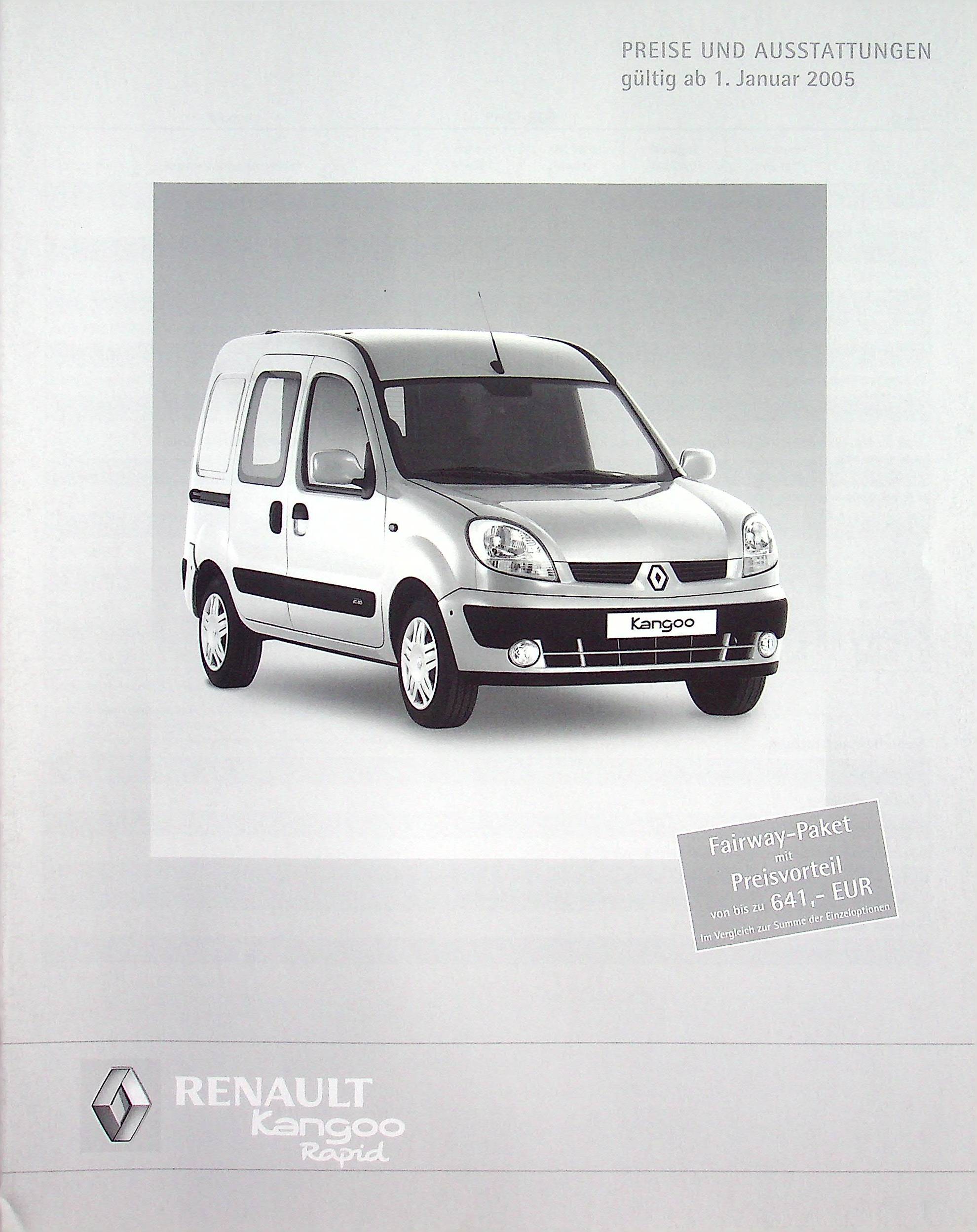 Renault Kangoo Rapid - Preise & Extras - Prospekt 01/2005